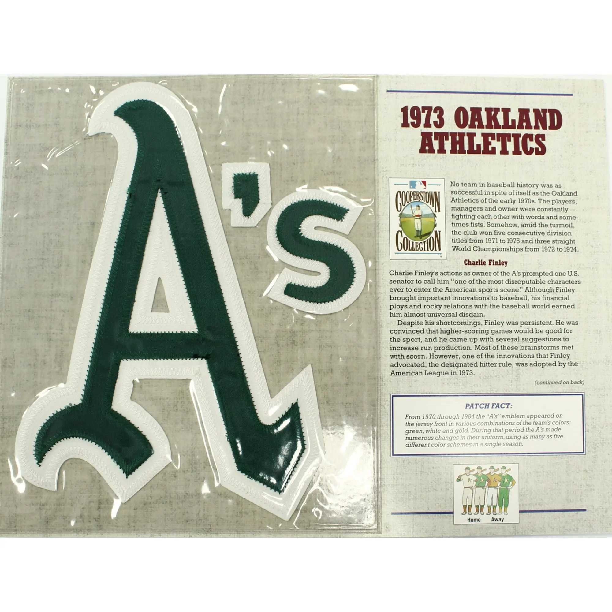 1973 Oakland Athletics Willabee & Ward Patch With Stat Card