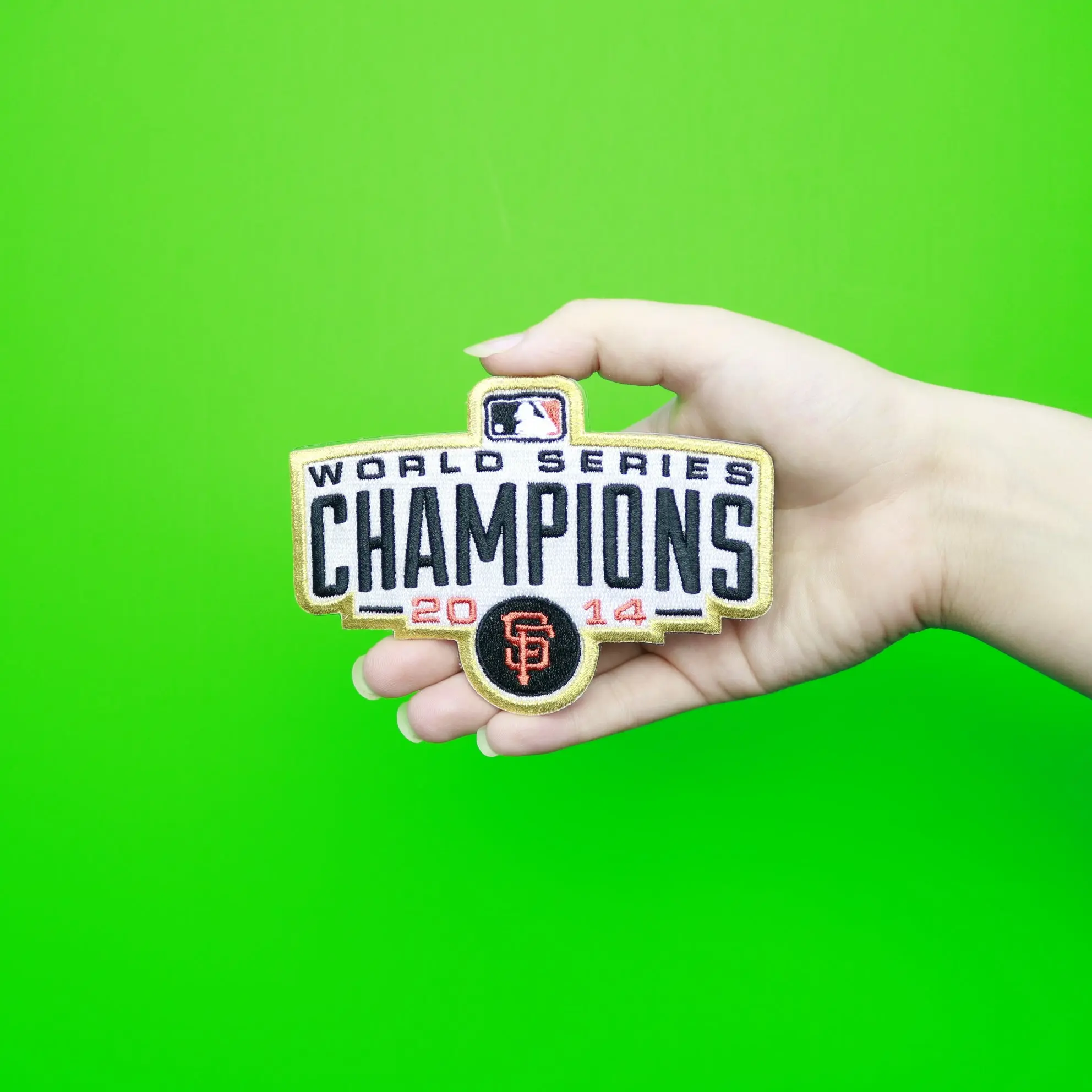 2014 San Francisco Giants MLB World Series Champions Ring Ceremony Patch With Gold Border - Image 2