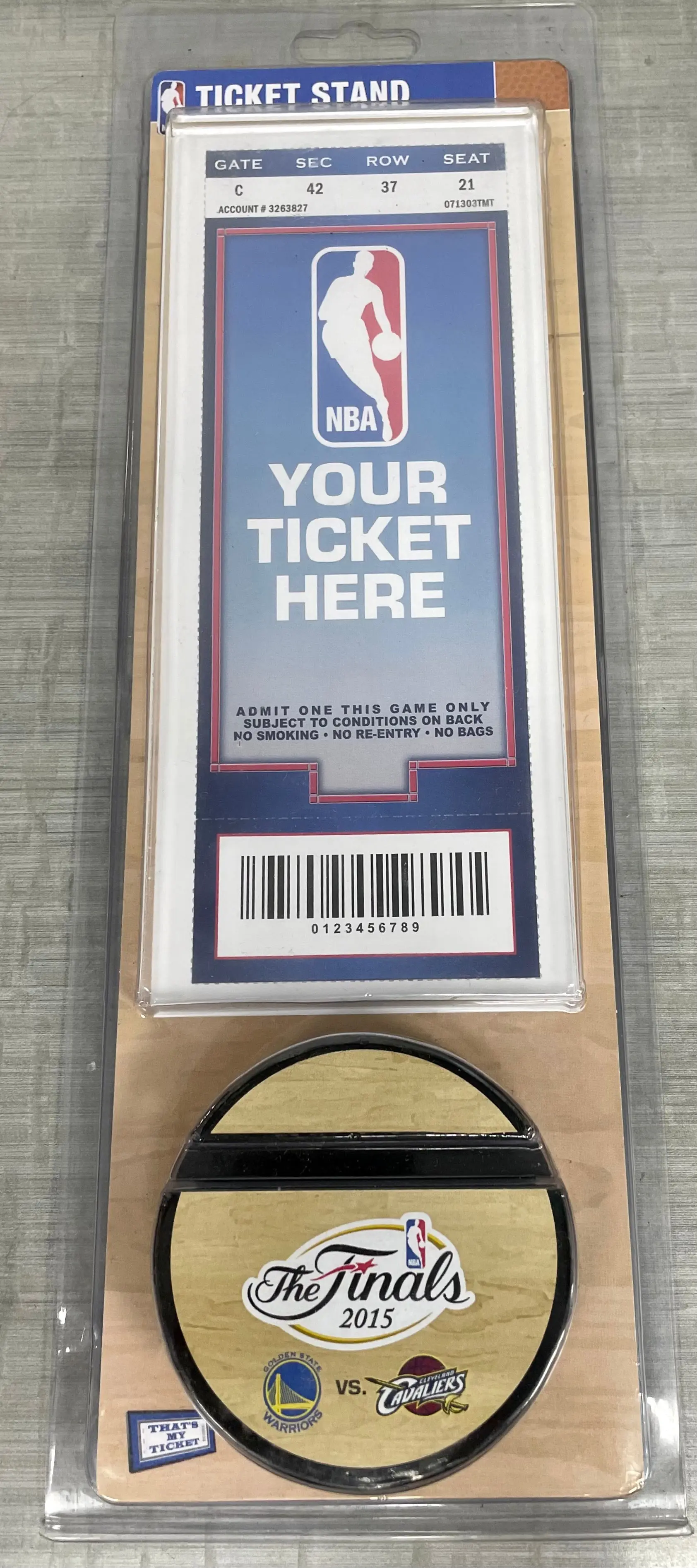 2015 NBA Finals Ticket Holder Display Golden State Warriors Cleveland Cavaliers