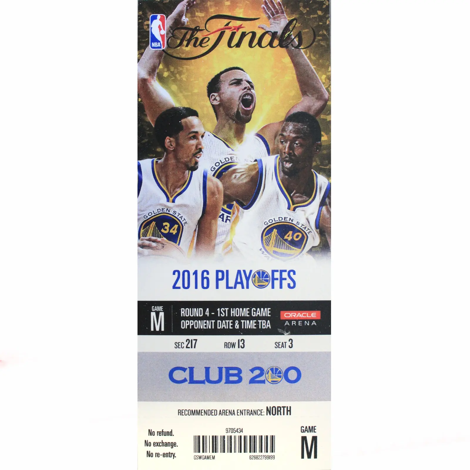 2016 NBA Finals Golden State Warriors Mini-Mega Ticket