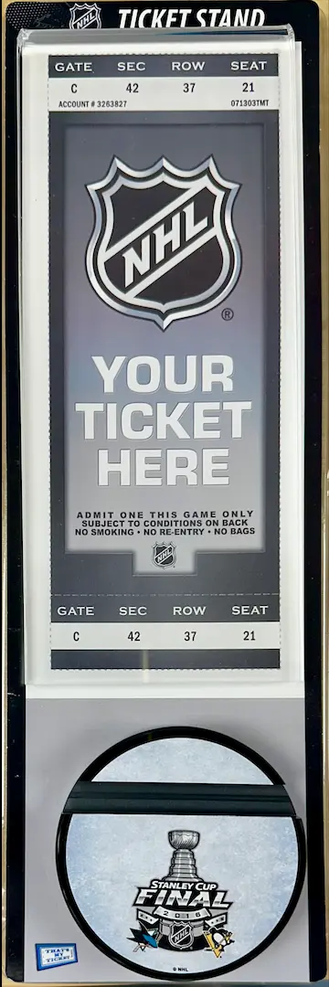 2016 NHL Stanley Cup Finals Ticket Holder Display Pittsburgh Penguins San Jose Sharks