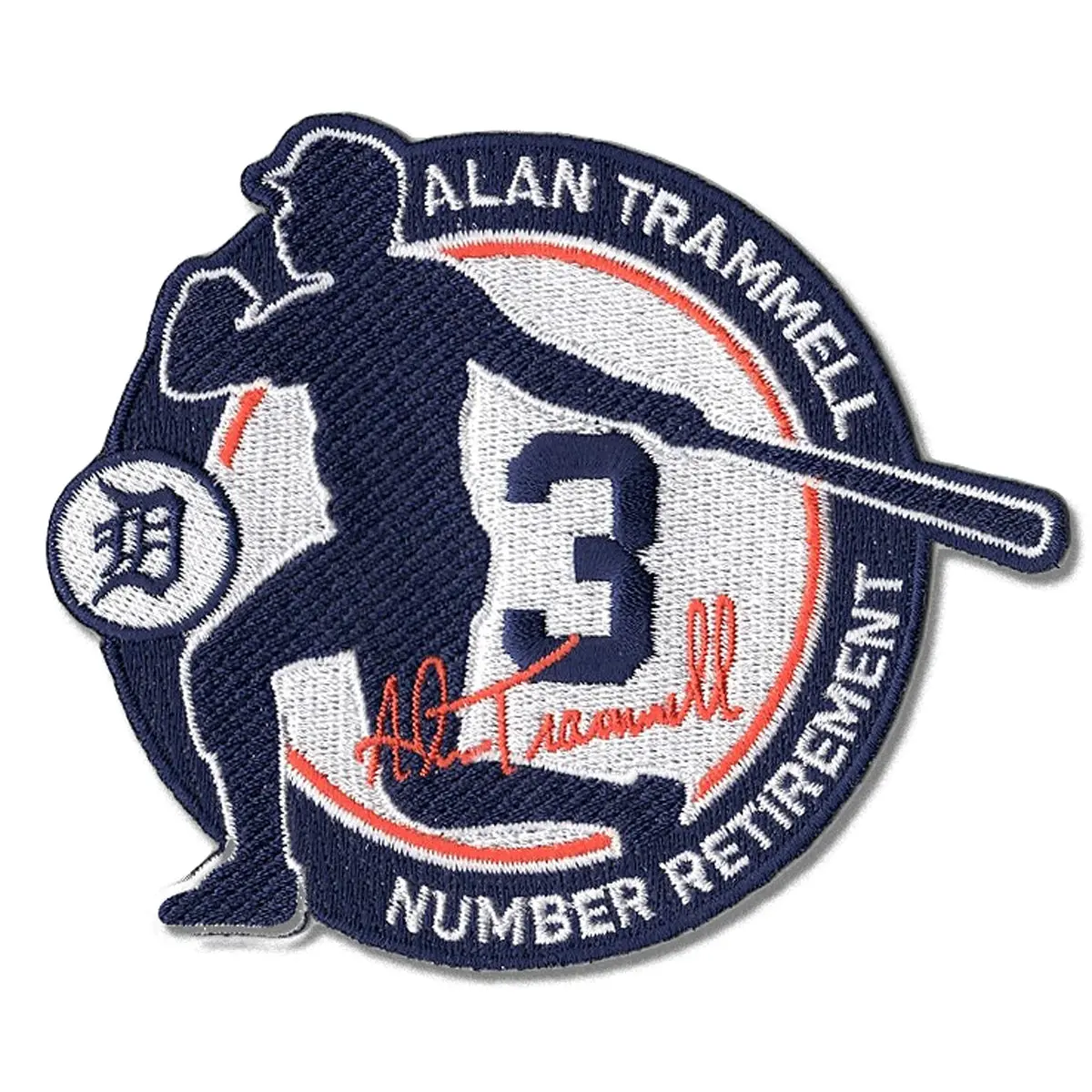 2018 Detroit Tigers Alan Trammell #3 Jersey Number Retirement Patch