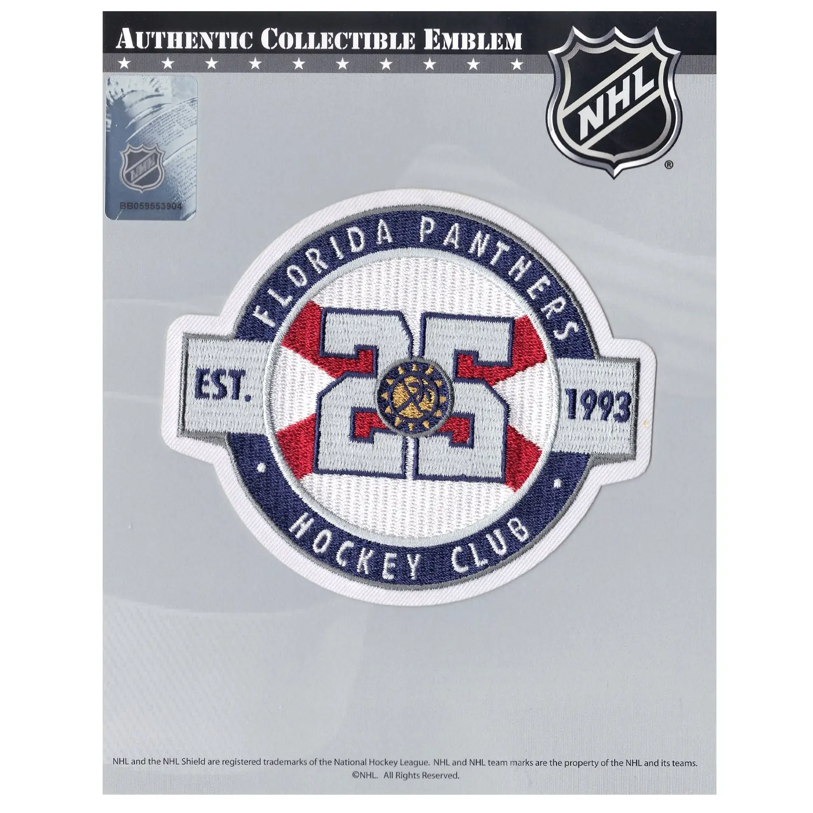 2018 Florida Panthers 25th Anniversary Season Jersey Patch (White)