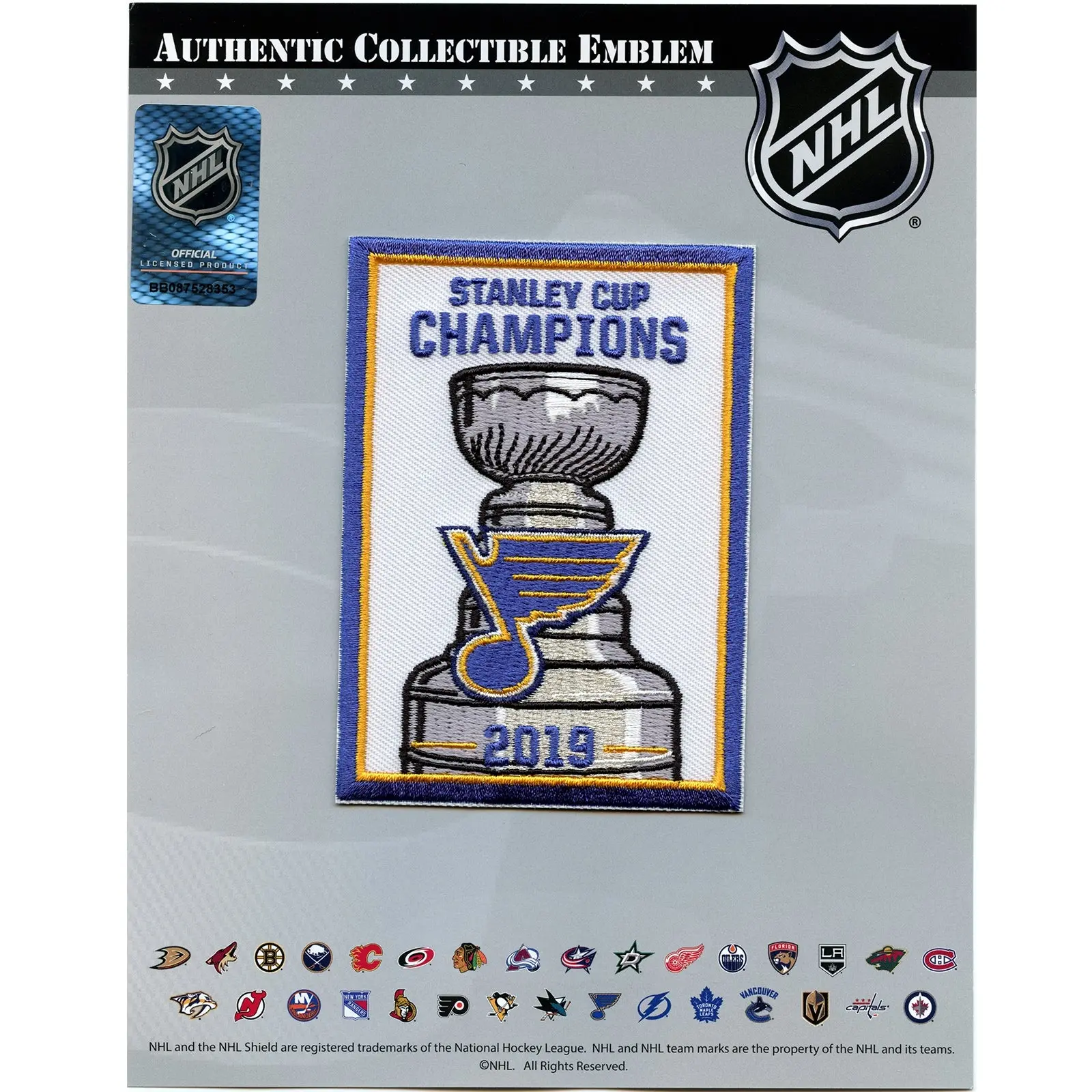 2019 NHL Stanley Cup Final Champions Banner St Louis Blues Team Exclusive Jersey Patch