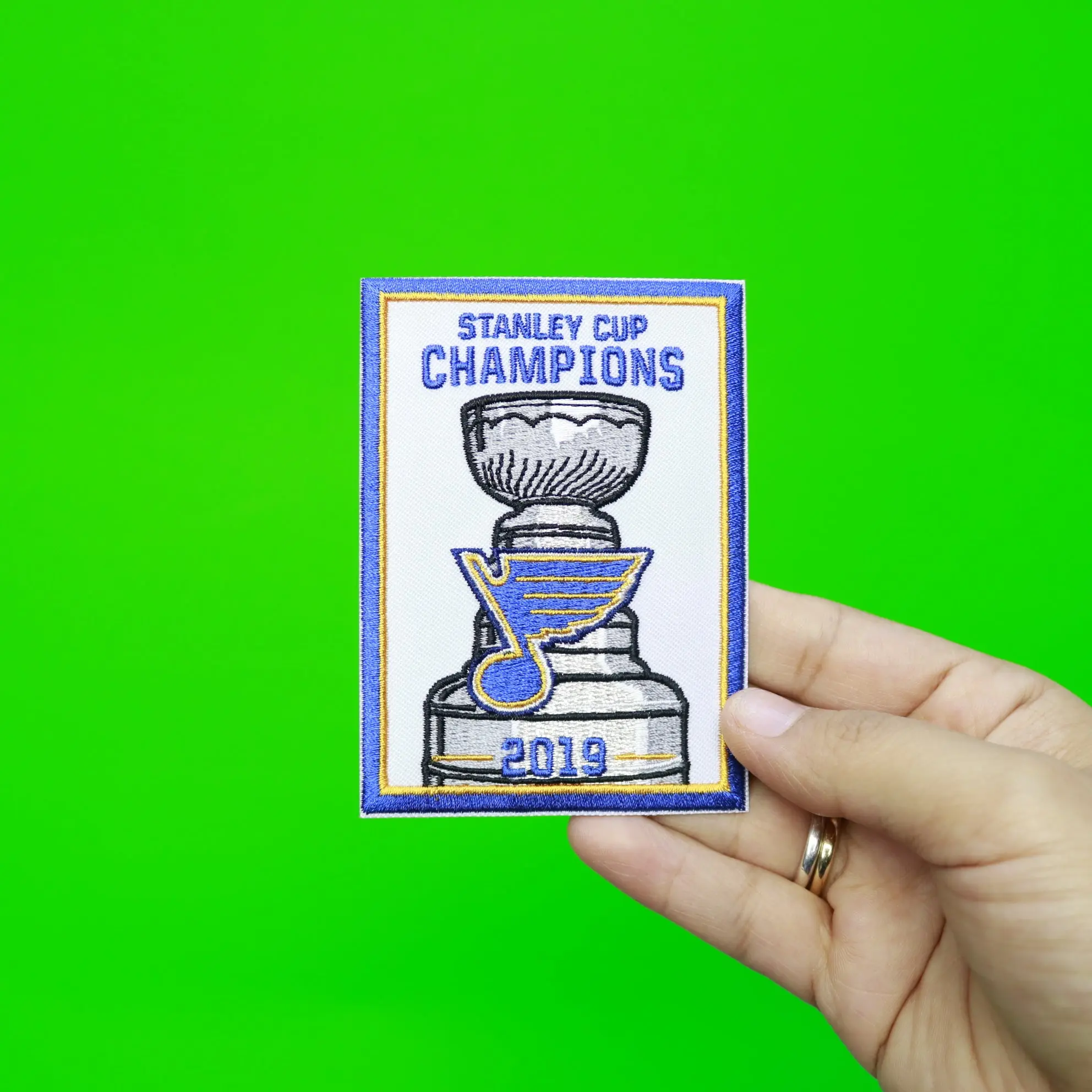 2019 NHL Stanley Cup Final Champions Banner St Louis Blues Team Exclusive Jersey Patch - Image 2