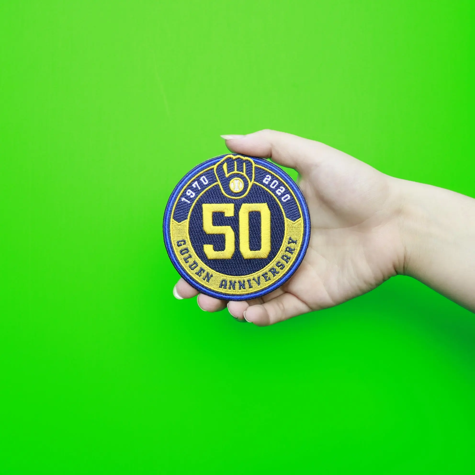 2020 Milwaukee Brewers Golden 50th Anniversary Sleeve Patch - Image 2
