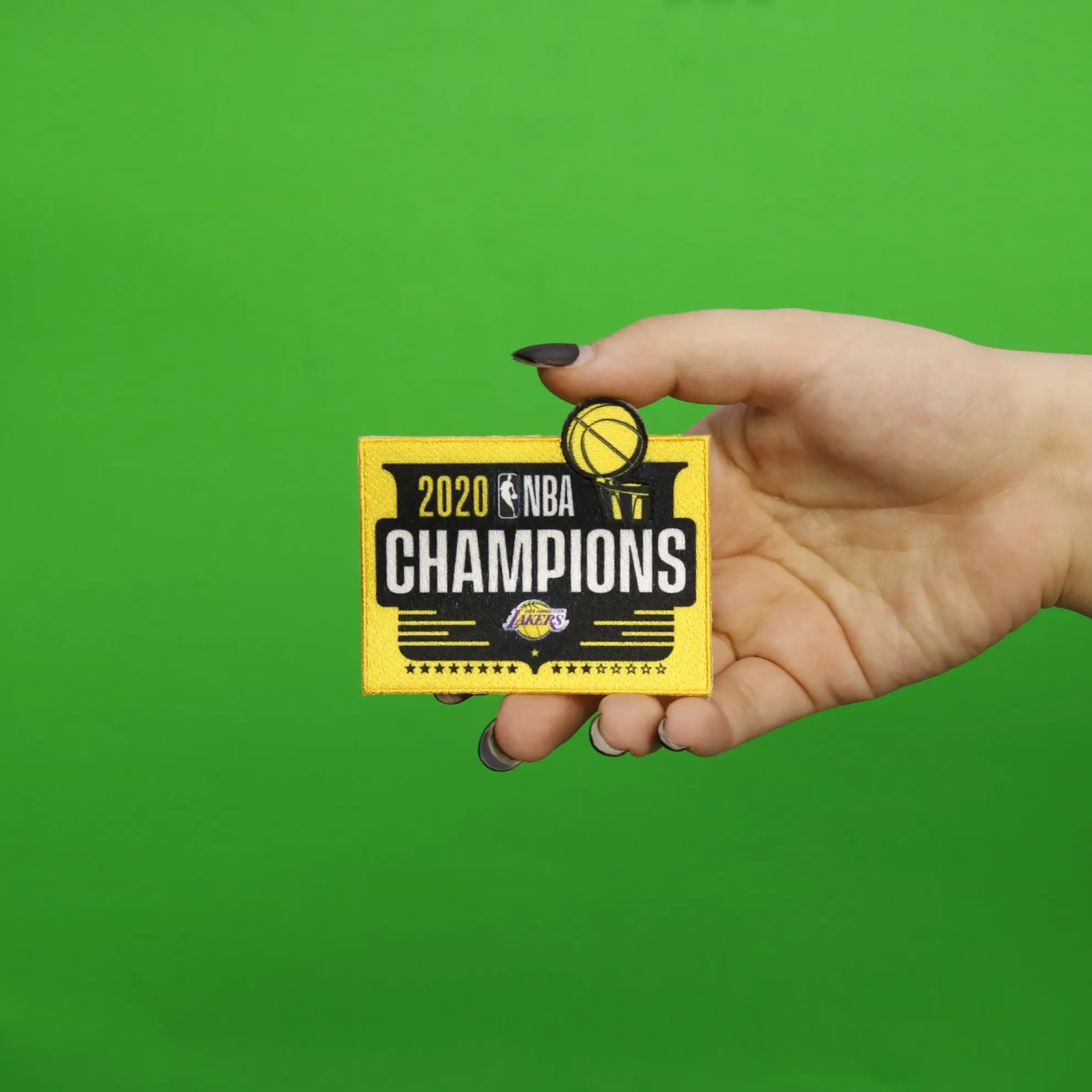 2020 NBA Finals Champions Los Angeles Lakers Trophy Square Patch - Image 3