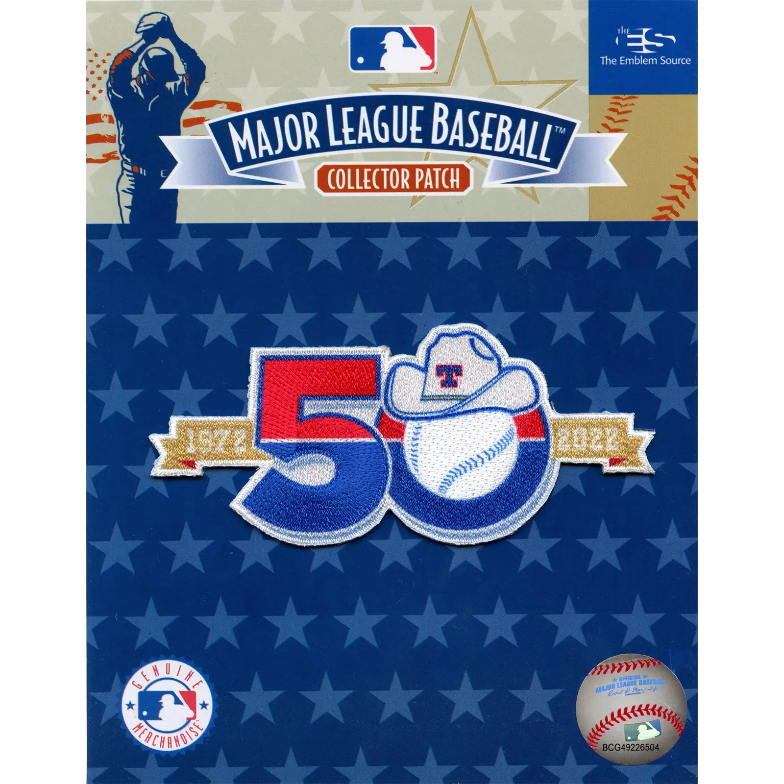 2021 Texas Rangers 50th Anniversary MLB Embroidered Jersey Patch