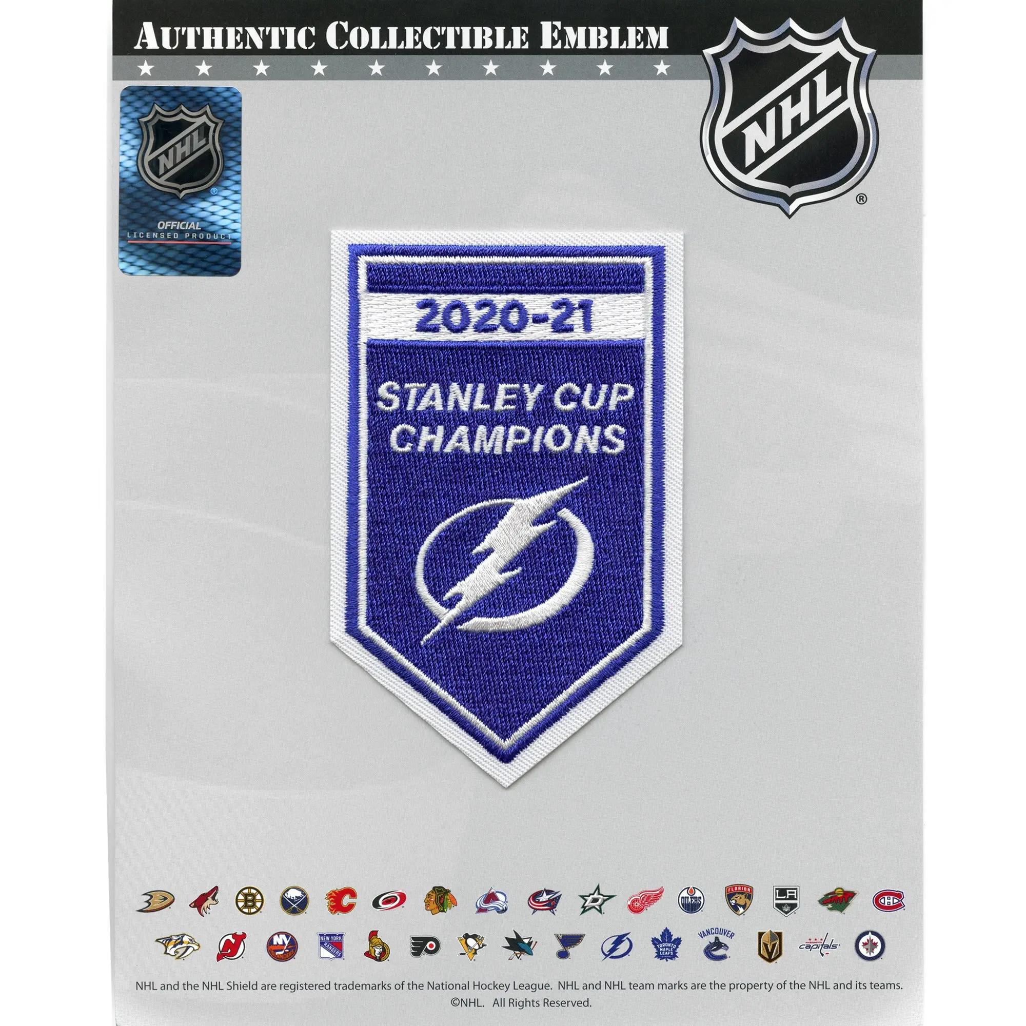 2020-2021 NHL Stanley Cup Final Champions Tampa Bay Lightning Banner Jersey Patch