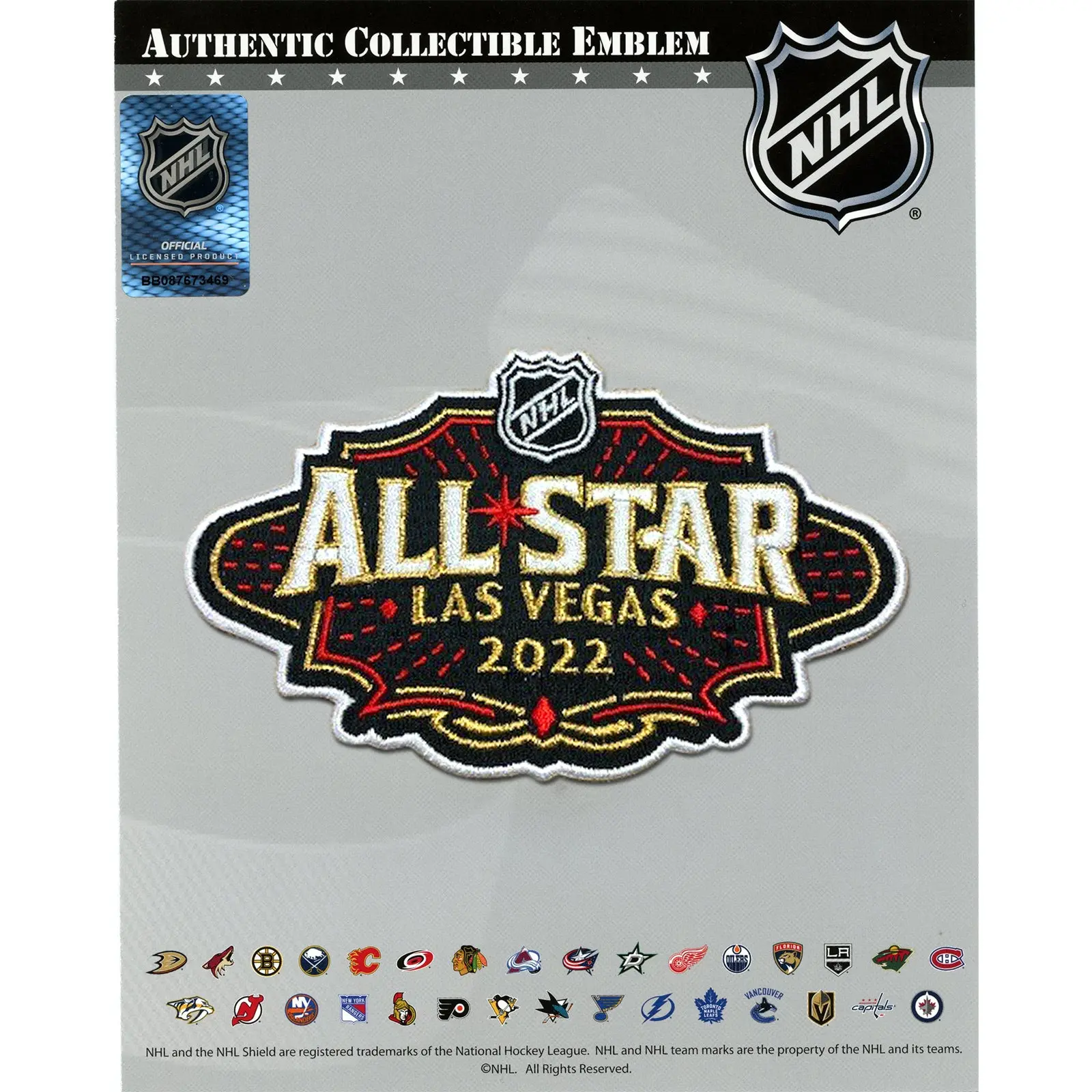 2022 Official NHL All Star Game Las Vegas Golden Knights Jersey Patch