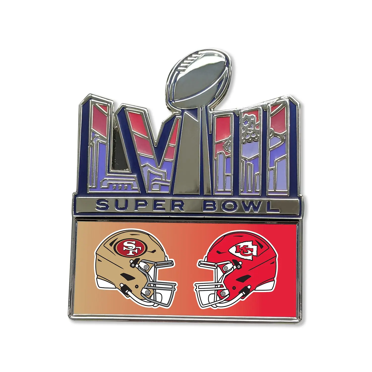 2024 NFL Super Bowl LVIII 58 Dueling Pin Kansas City Chiefs San Francisco 49ers Lapel - Image 2