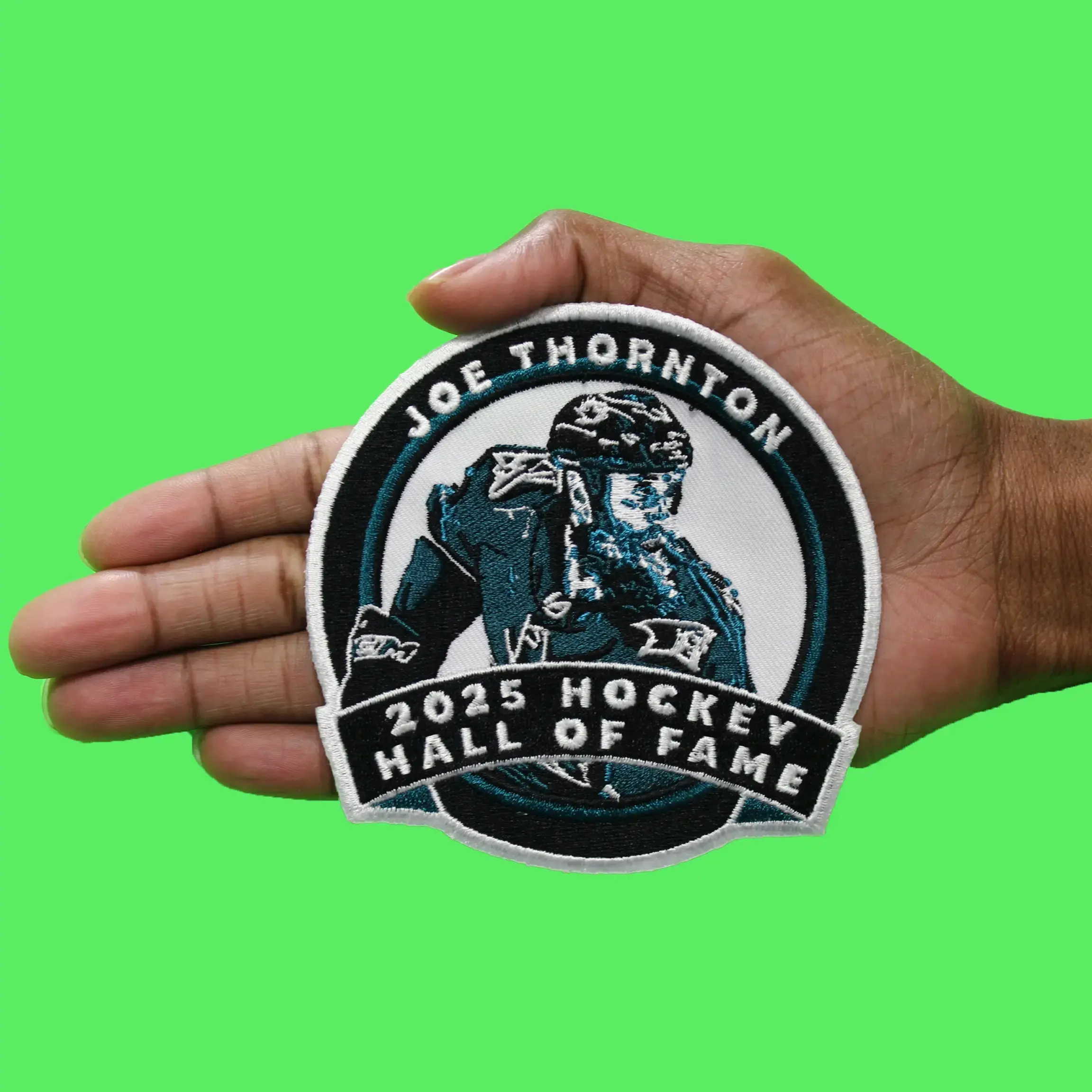 2025 San Jose Sharks Joe Thornton Hockey Hall Of Fame Jersey Patch - Image 3