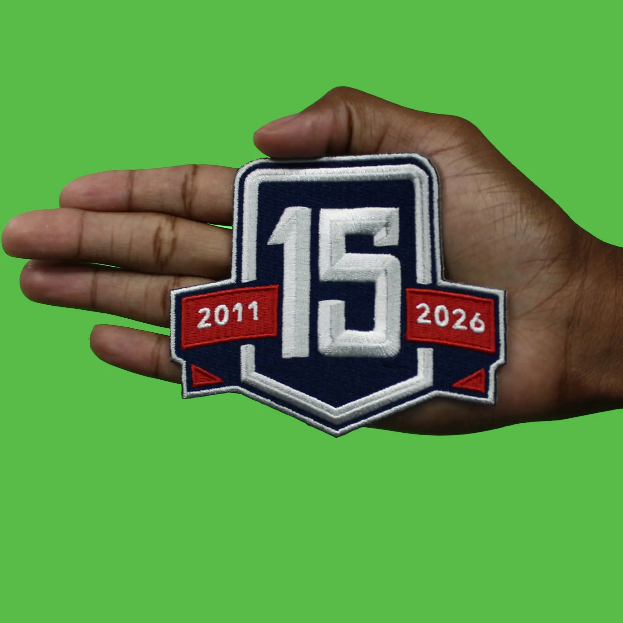 2025 Winnipeg Jets 15th Anniversary Logo Jersey Embroidered Patch Red Banner - Image 3