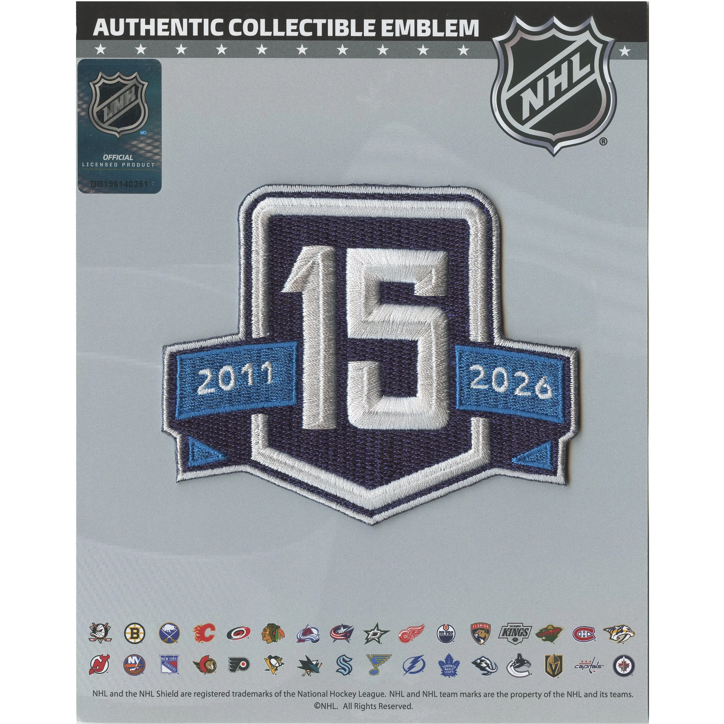 2025 Winnipeg Jets 15th Anniversary Logo Jersey Patch Alternate Blue Banner