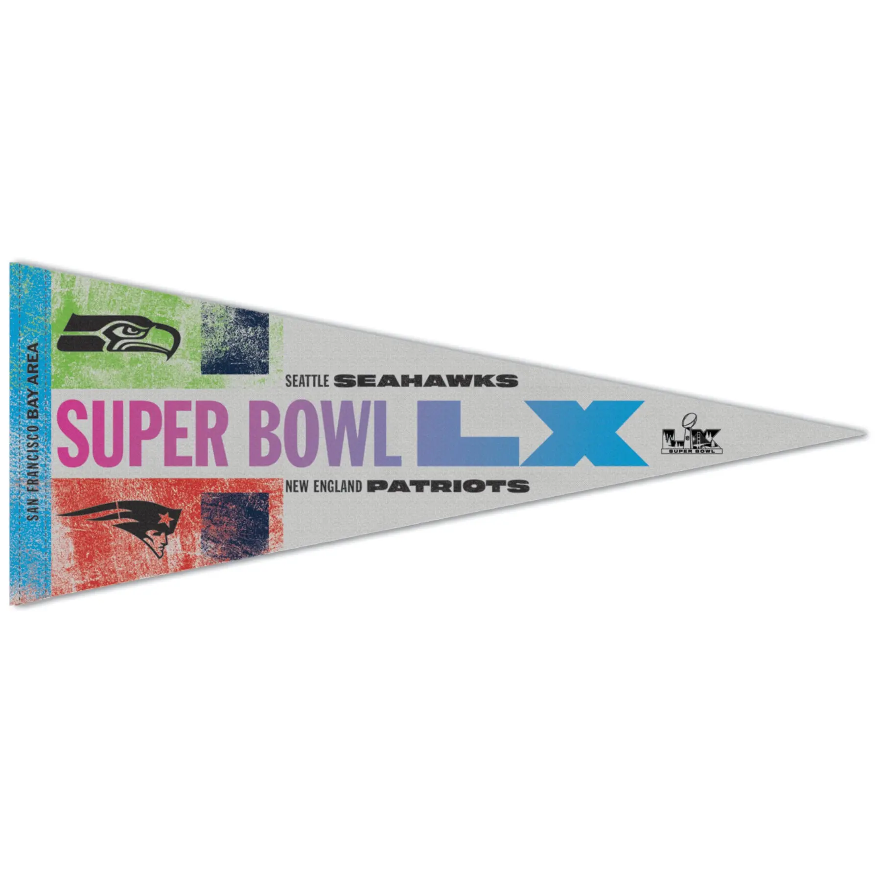 2026 NFL Super Bowl LX 60 New England Patriots vs Seattle Seahawks Dueling Pennant