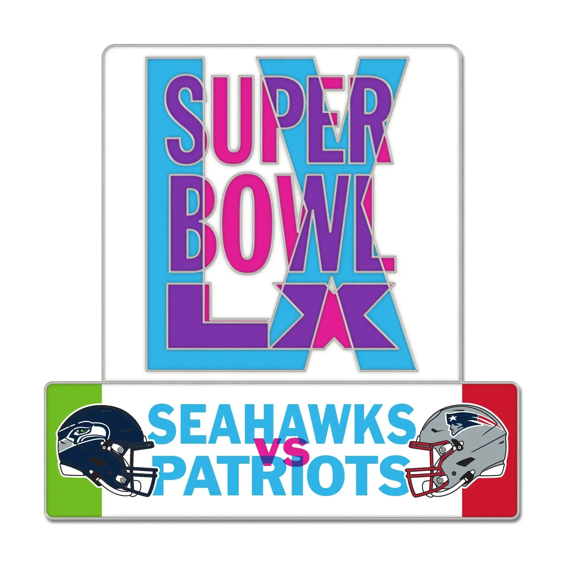 2026 NFL Super Bowl LX 60 New England Patriots vs Seattle Seahawks Dueling Pin - Image 2