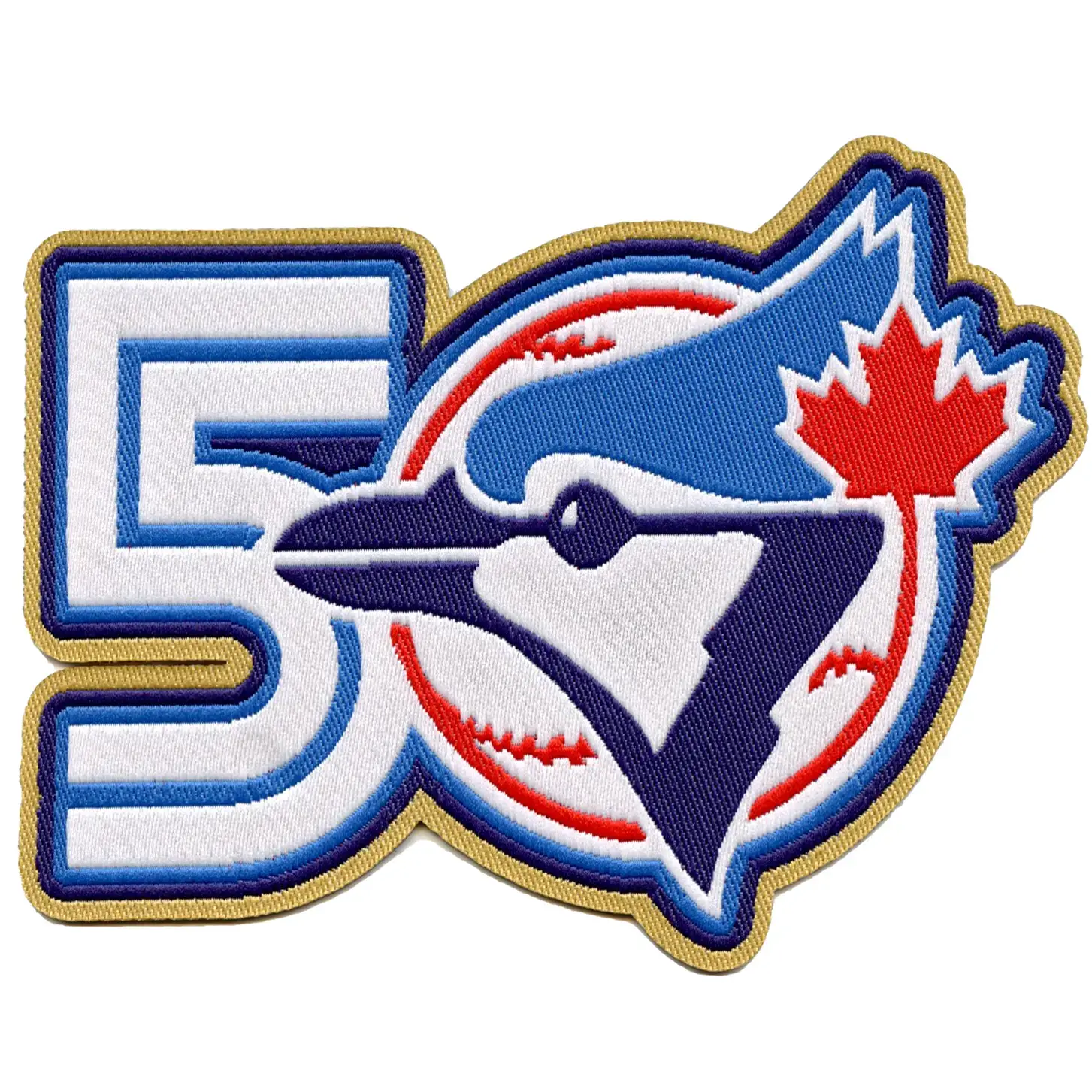 2026 Toronto Blue Jays 50th Team Anniversary Season Jersey Woven Sleeve Patch - Image 2