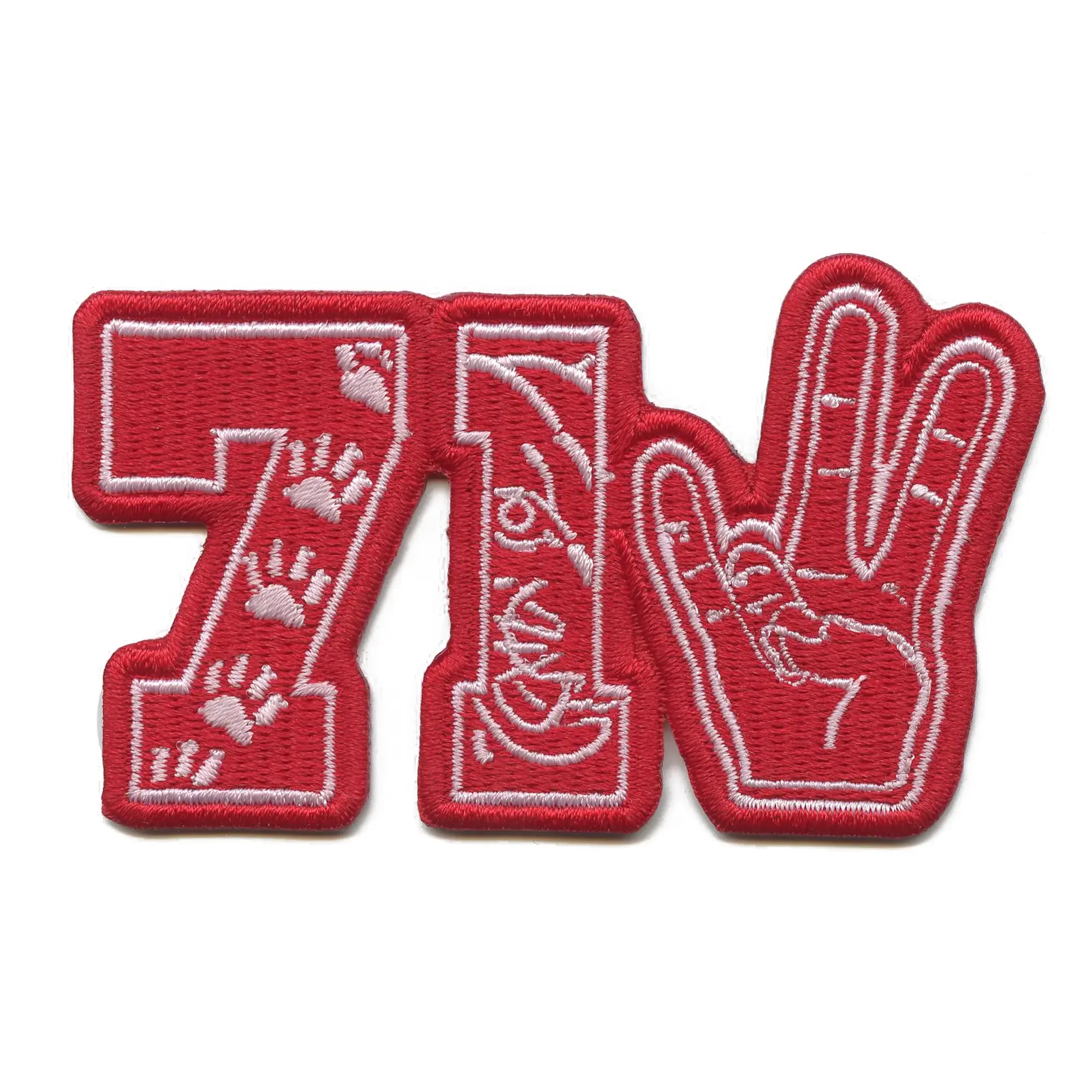 713 Houston College Patch Mascot Paw Hand Embroidered Iron On