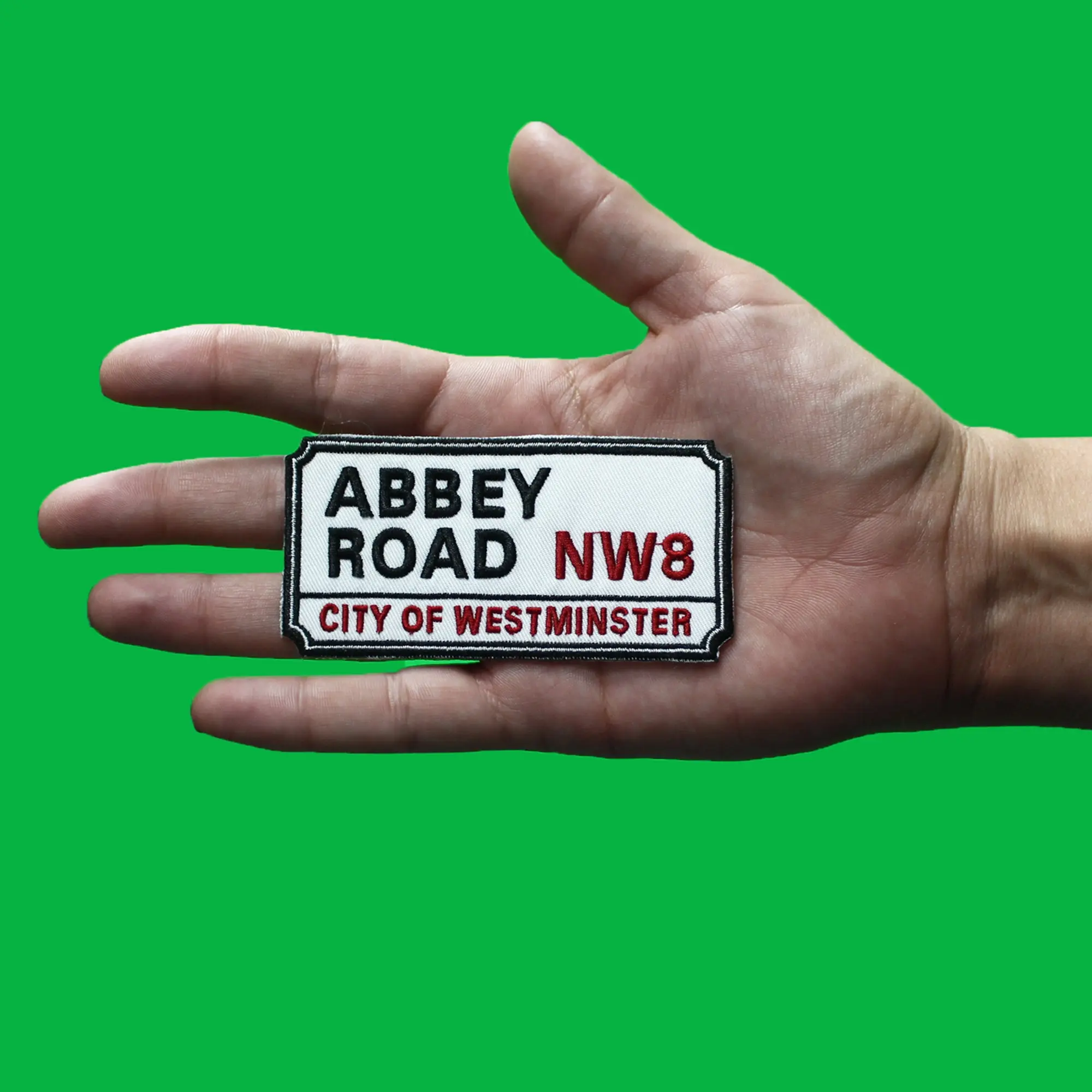 Abbey Road Street Sign Patch English Rock Band Embroidered Iron On - Image 2