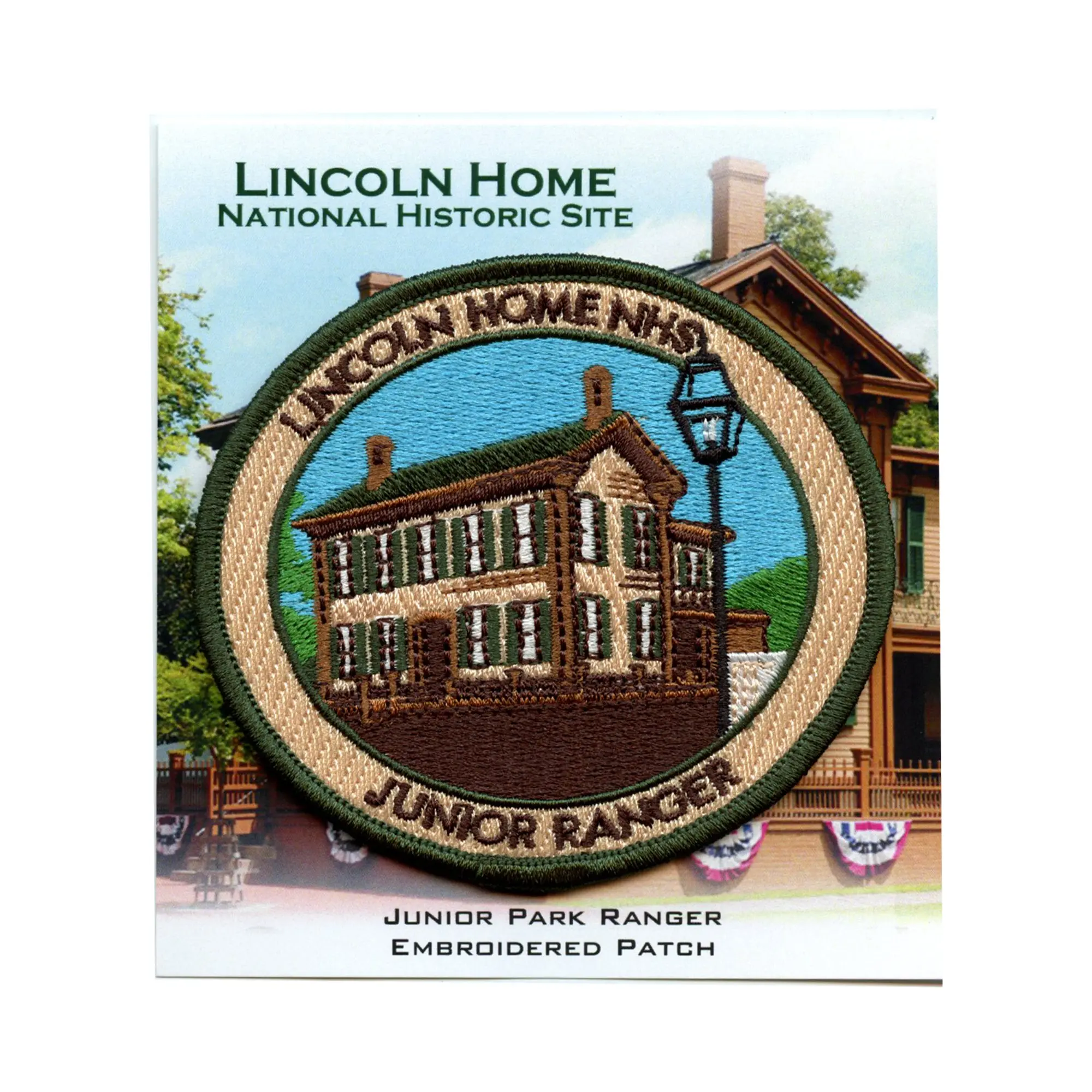 Abraham Lincoln Home NHS Junior Ranger Patch Historic Travel Cabin Embroidered Iron On - Image 2