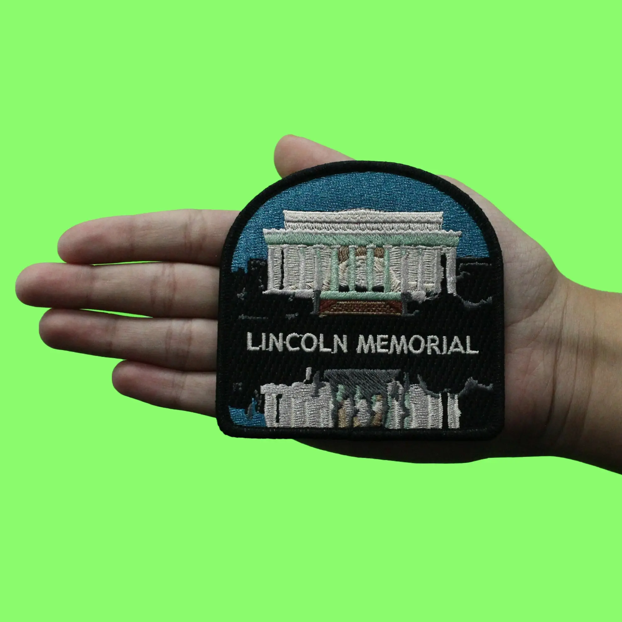 Abraham Lincoln Memorial Monument Patch National Mall Travel Embroidered Iron On - Image 3