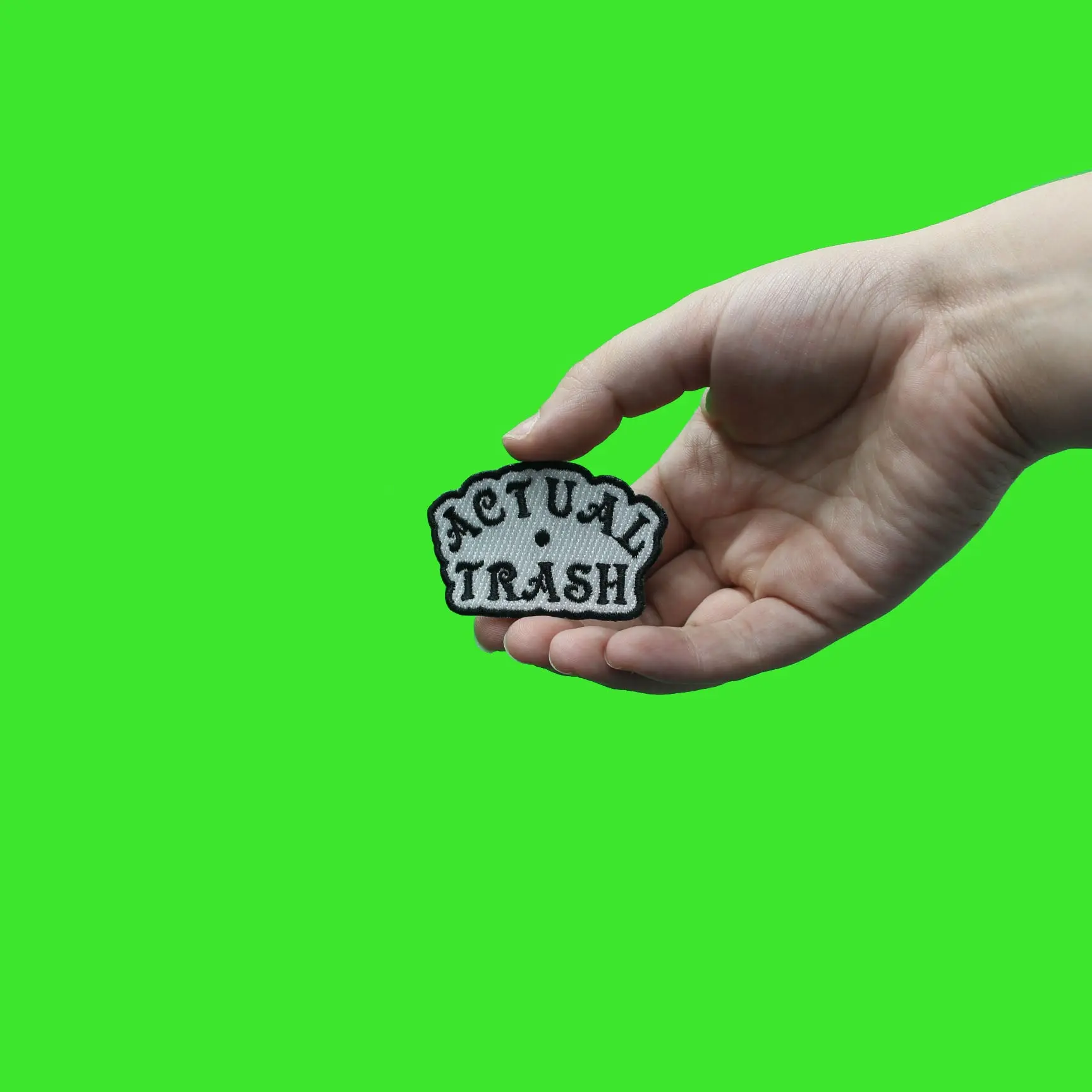 Actual Trash Embroidered Iron On Patch - Image 2
