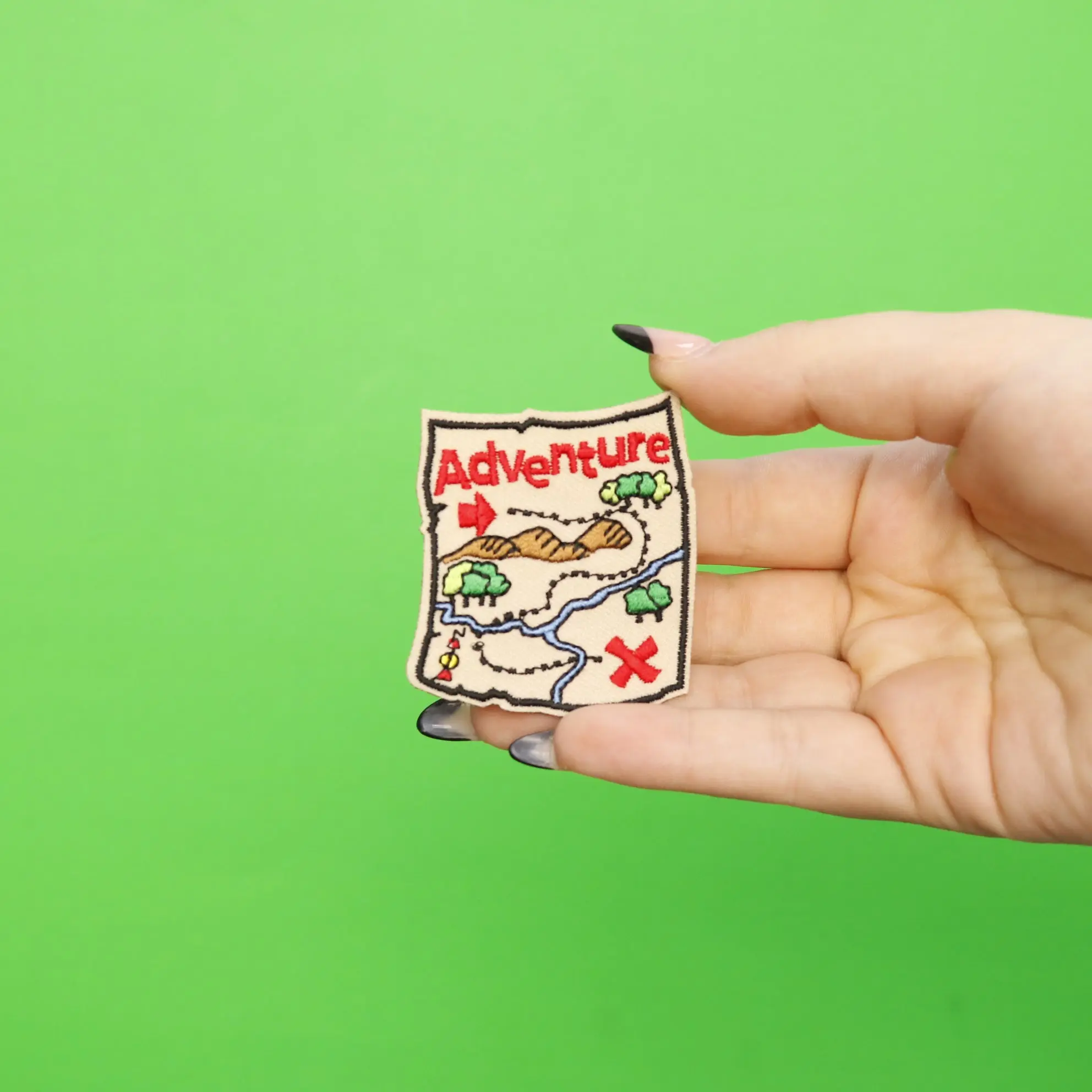 Adventure Map Embroidered Iron On Patch - Image 2