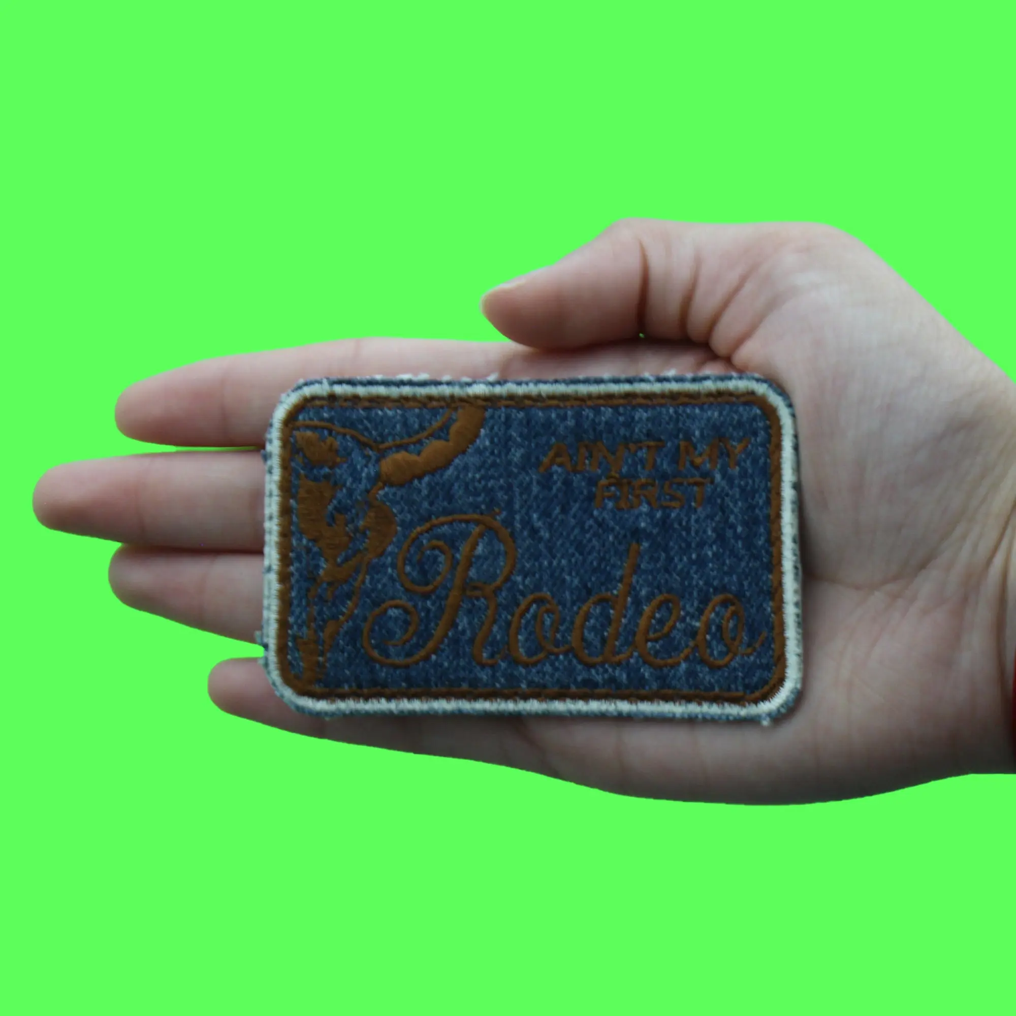Ain't My First Rodeo Demin Patch County Western Fair Embroidered Iron On - Image 2