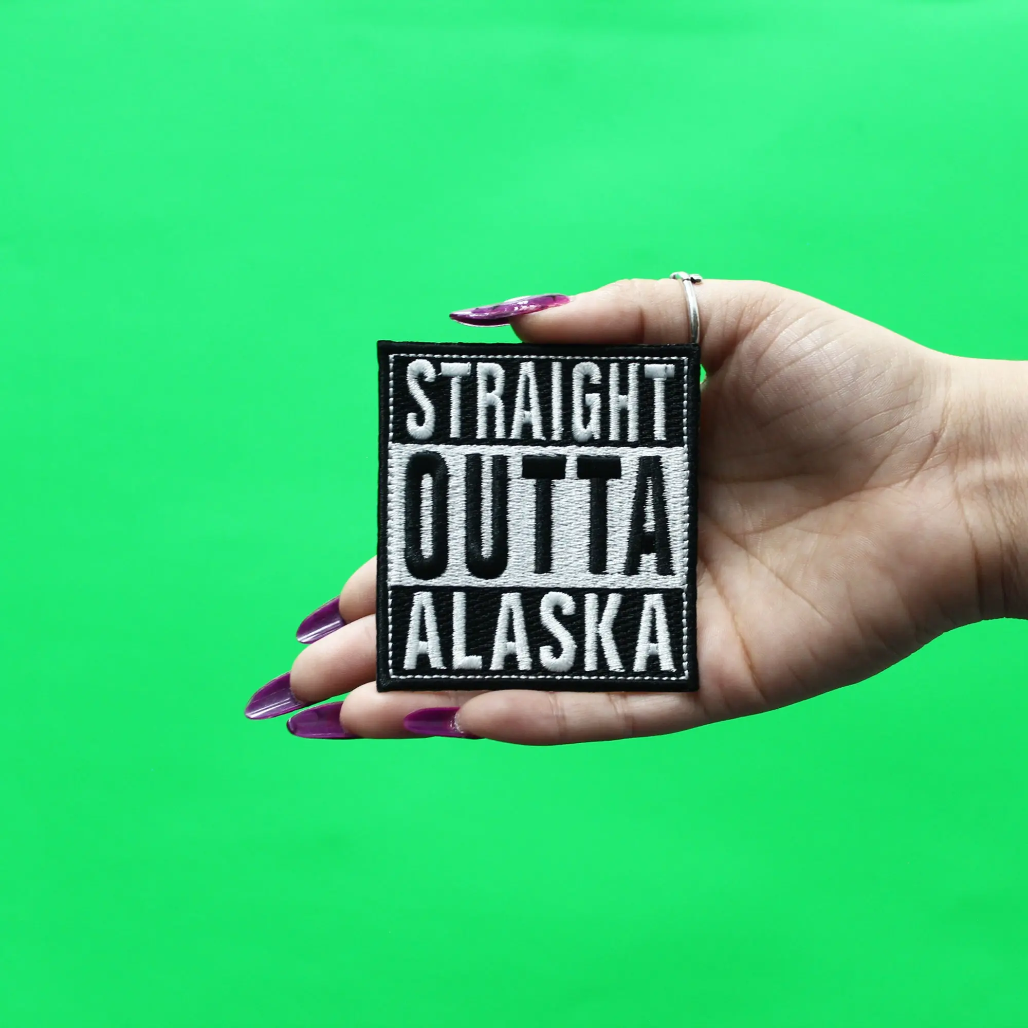 Straight Outta Alaska Patch Embroidered Iron On - Image 2