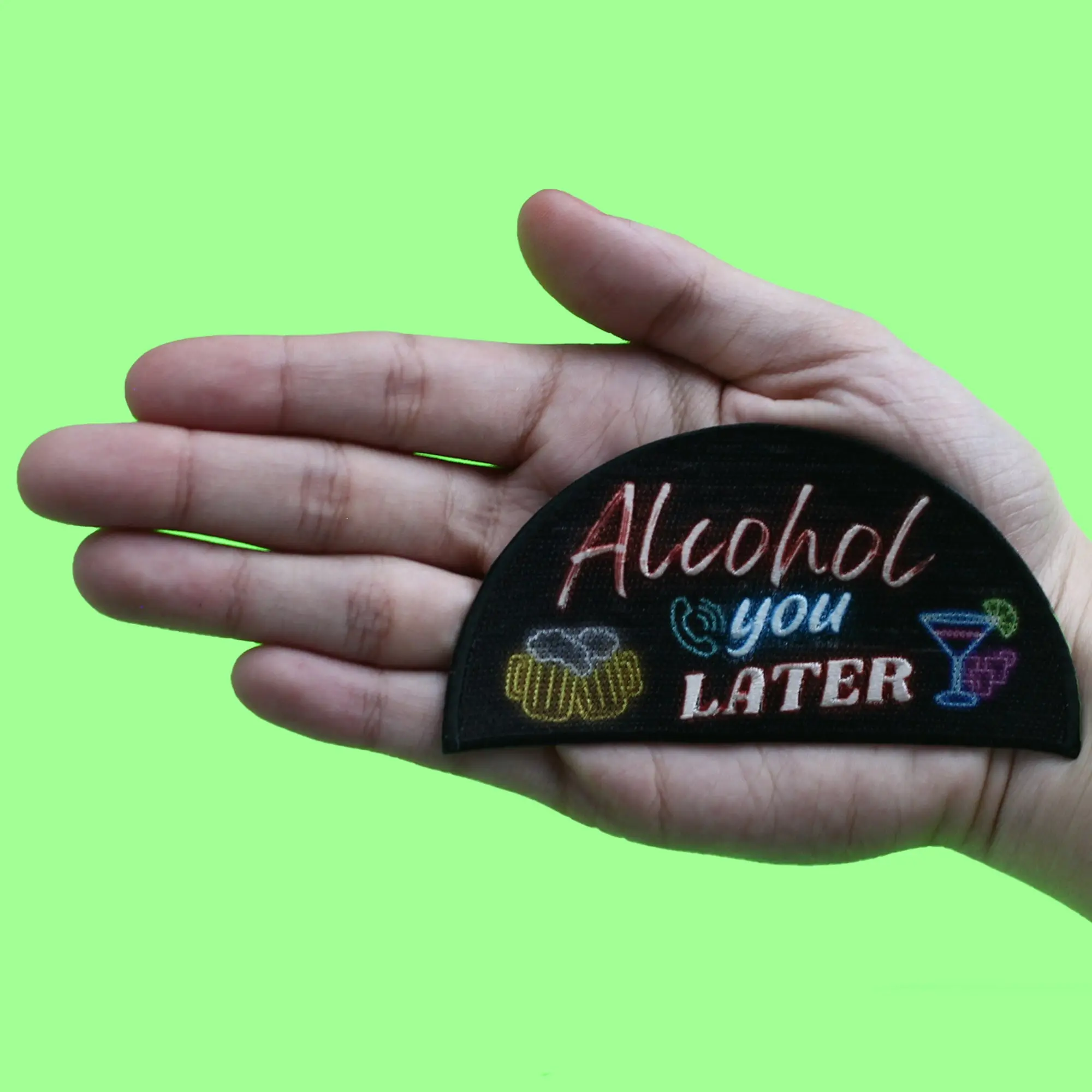 Alcohol You Later Patch Drinks Funny Meme Sublimated Embroidered Iron On - Image 2