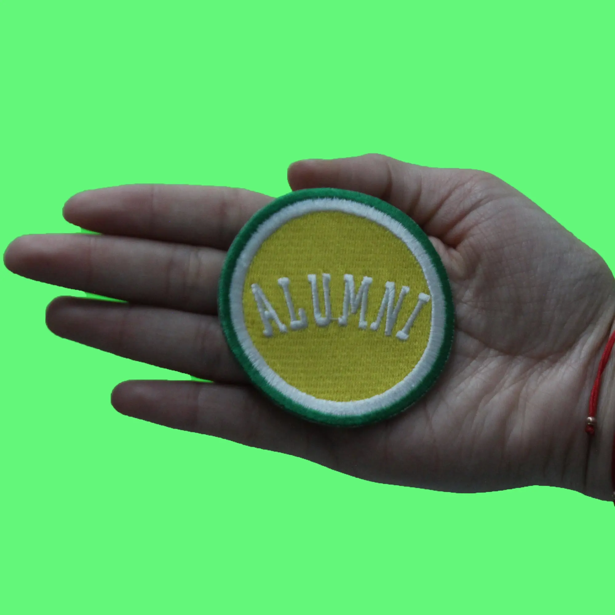 Alumni College Student Patch Waco Texas Yellow/Green Graduate Embroidered Iron On - Image 2