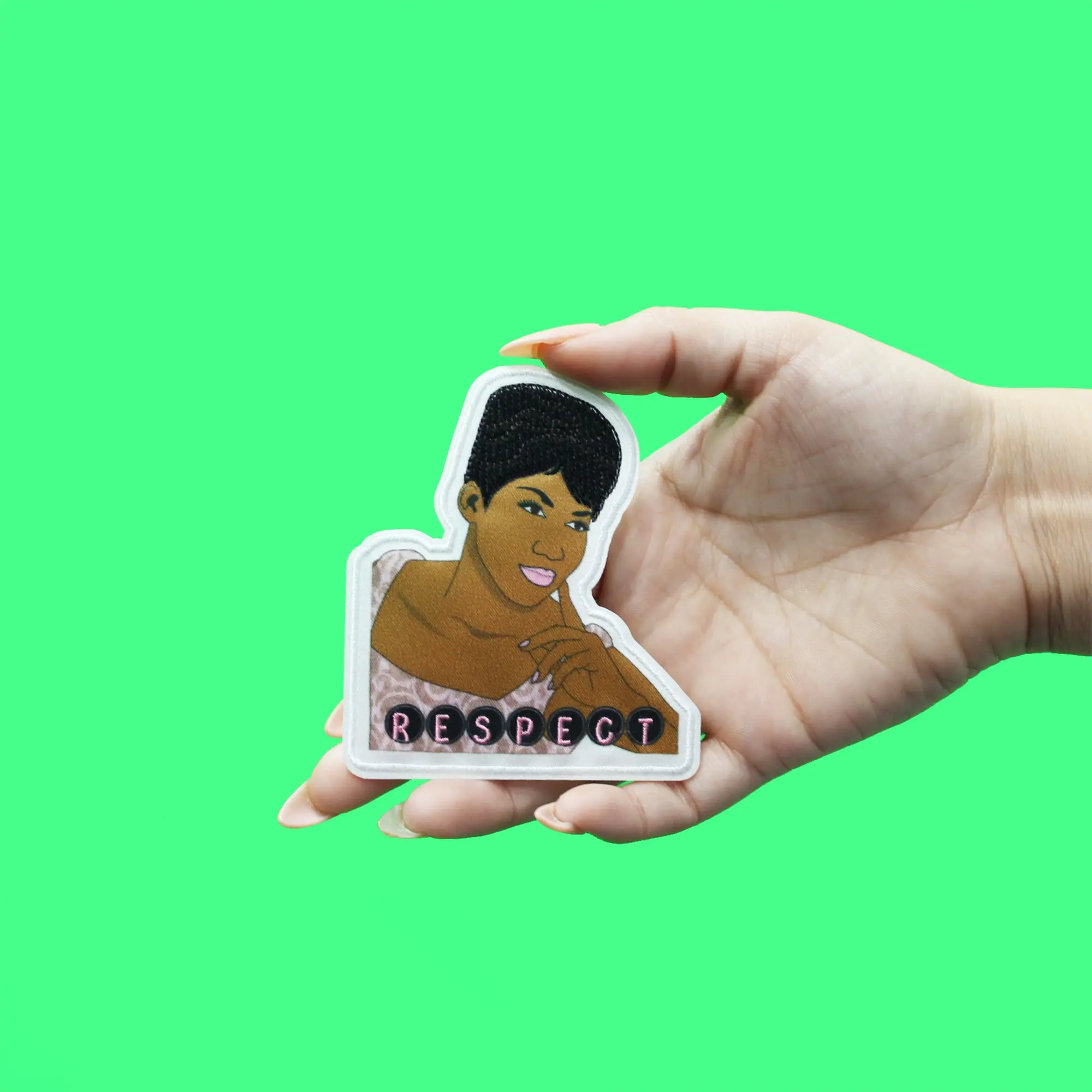 Official Aretha Franklin Patch Respect Embroidered Iron On - Image 2