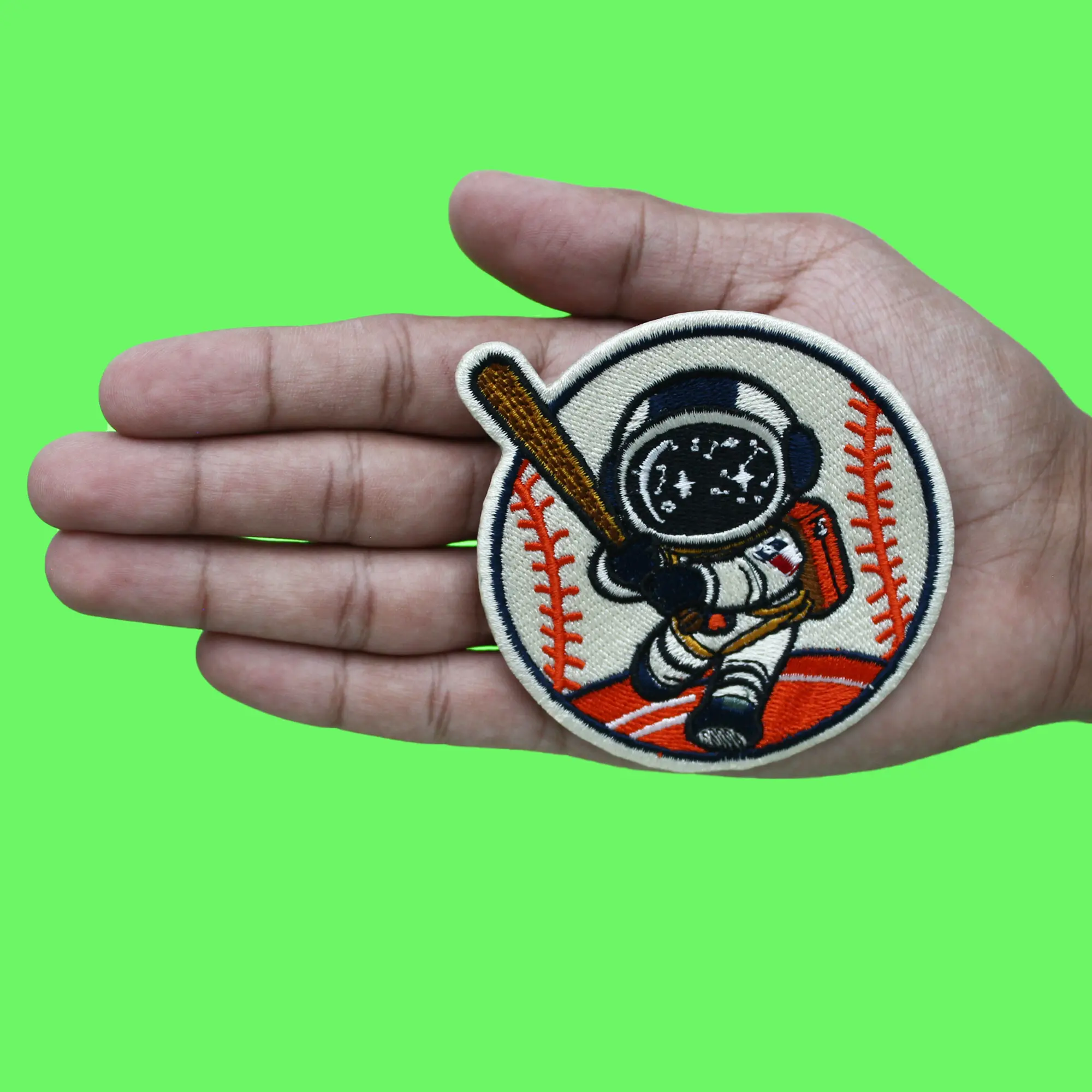 Astronaut Baseball Player Patch Texas Baby Sport Embroidered Iron On - Image 2