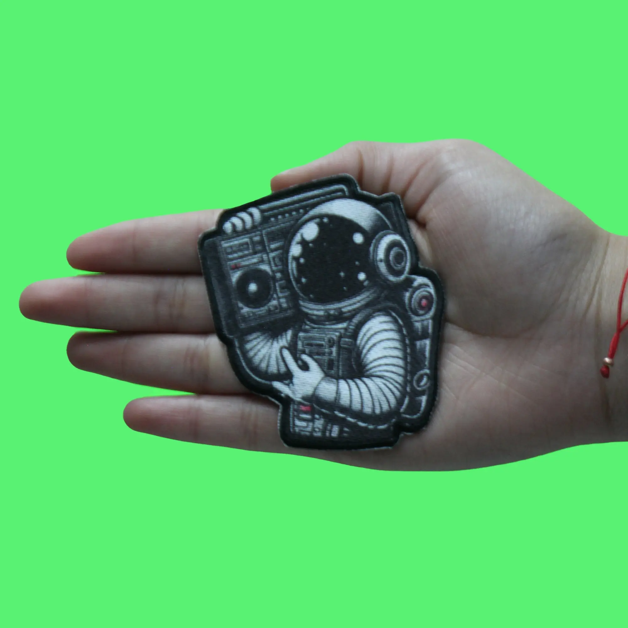 Astronaut Throwing H Patch Boombox Houstonian Pride Sublimation Iron On - Image 2