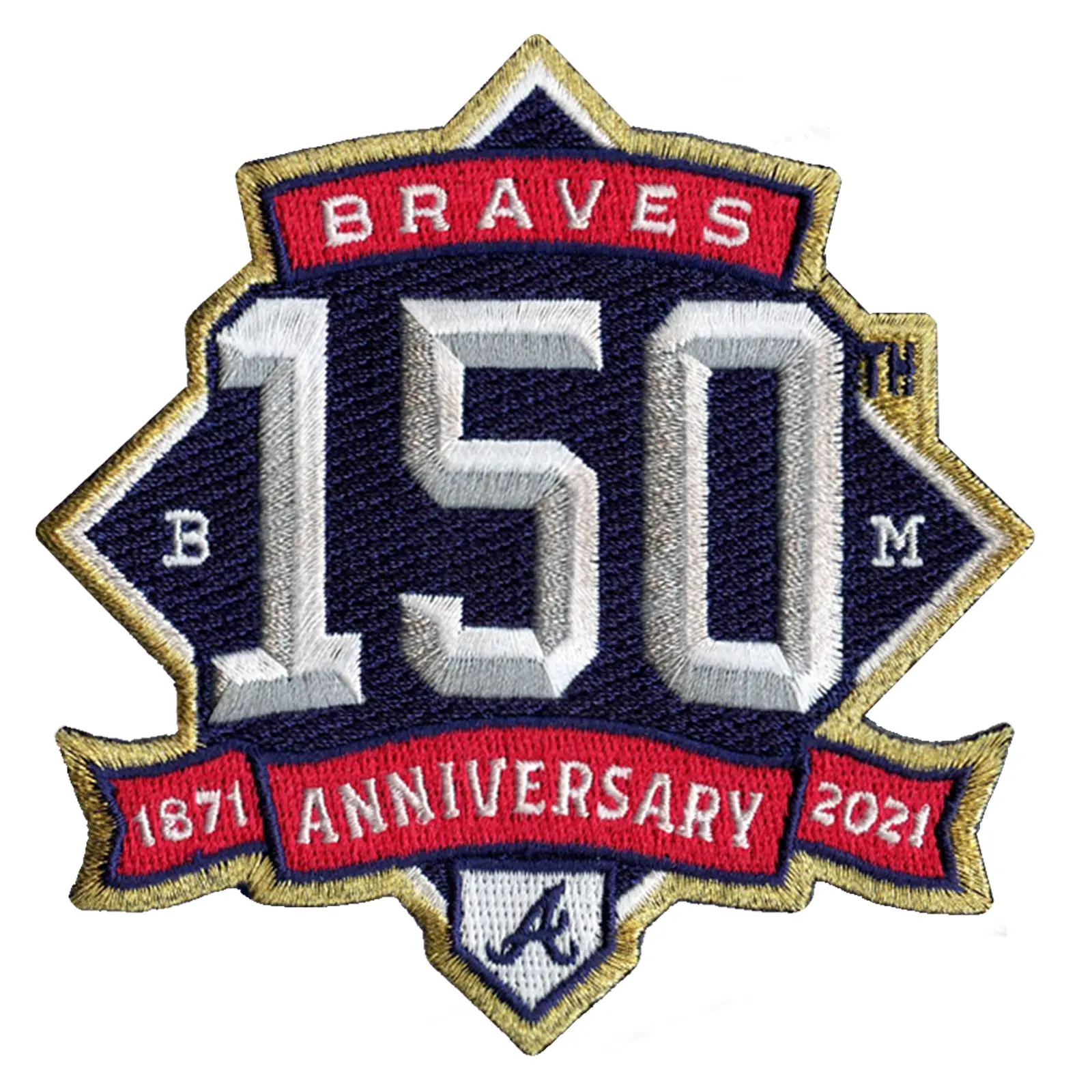 2021 Major League Baseball Atlanta Braves 150th Anniversary Embroidered Patch - Image 2