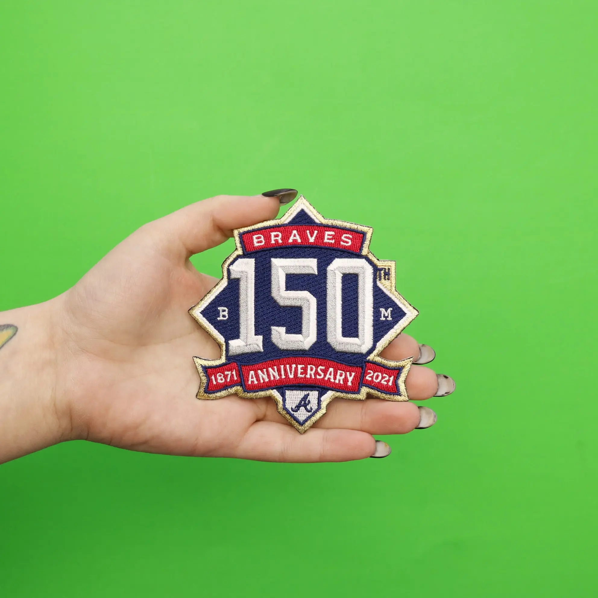2021 Major League Baseball Atlanta Braves 150th Anniversary Embroidered Patch - Image 3