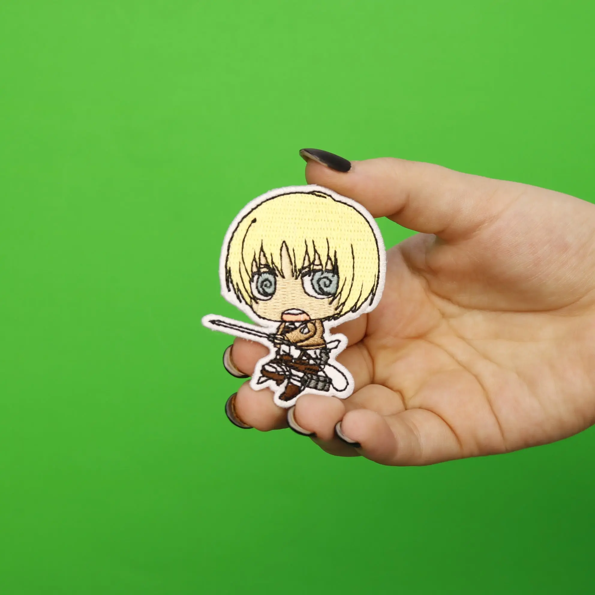 Attack On Titan Anime Surprised Armin Embroidered Iron On Patch - Image 2