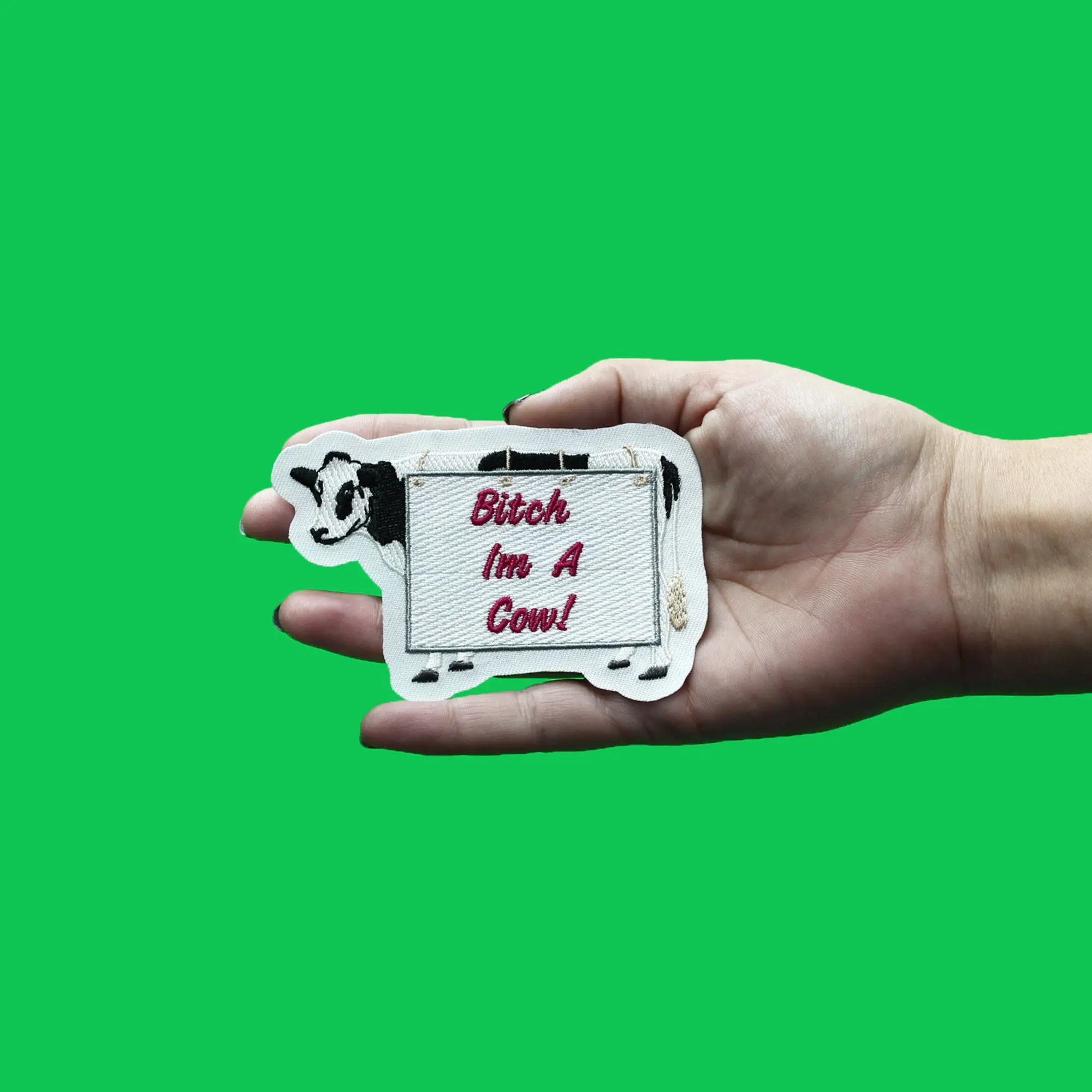 B**** I'm a Cow Patch Lyrics Embroidered Iron On - Image 2