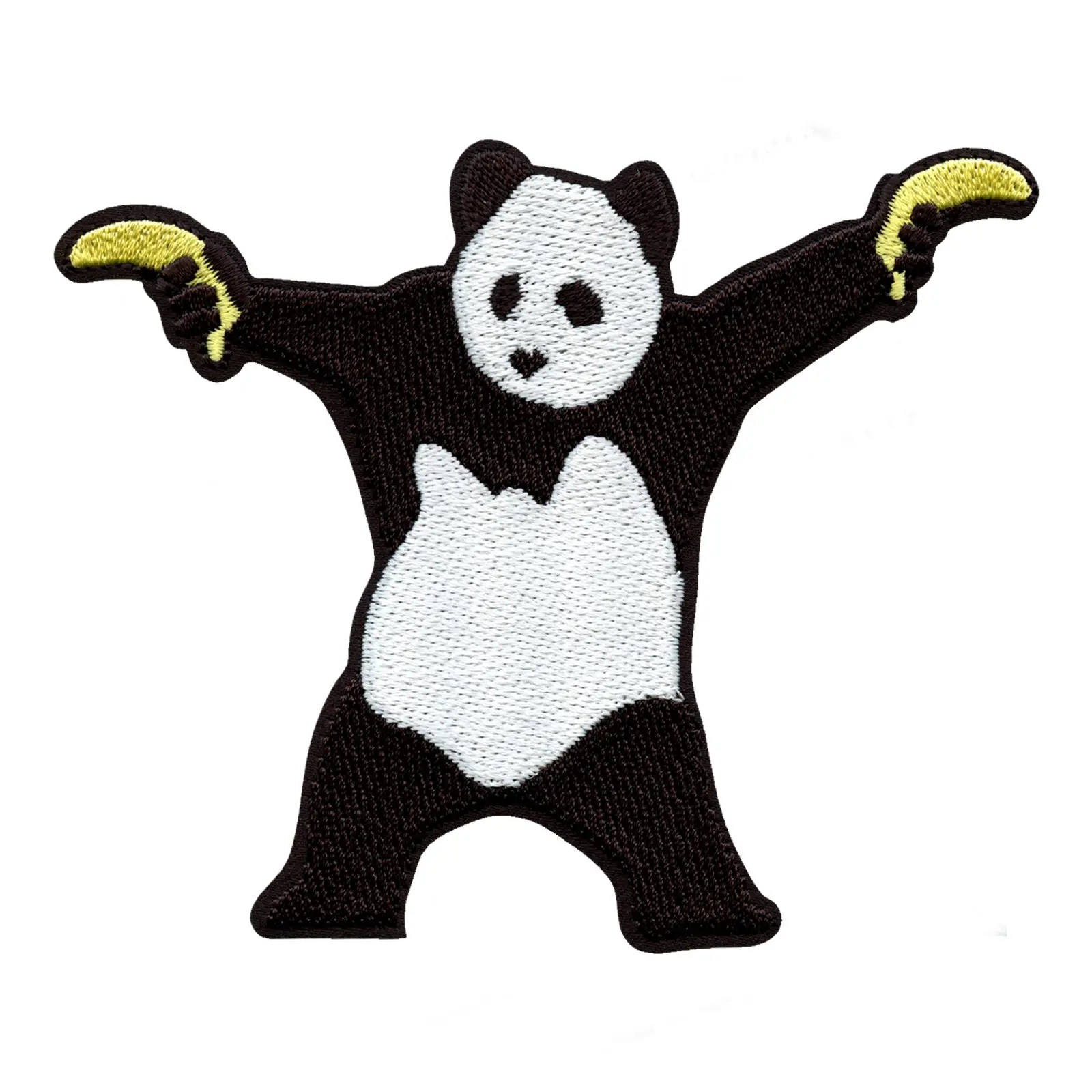 Banksy Panda Wielding Banana Guns Embroidered Iron On Patch