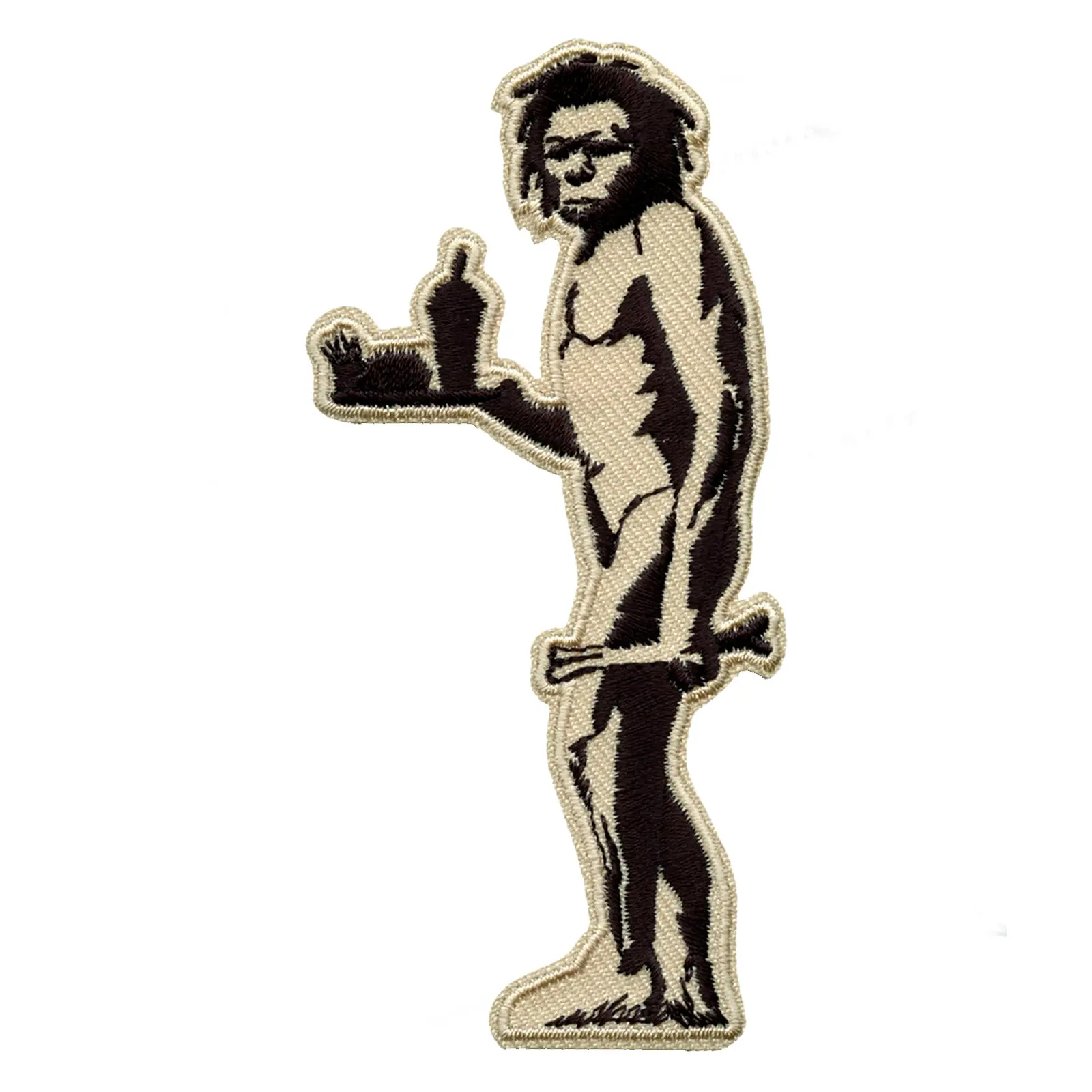 Banksy The Caveman With Fast Food Embroidered Iron On Patch
