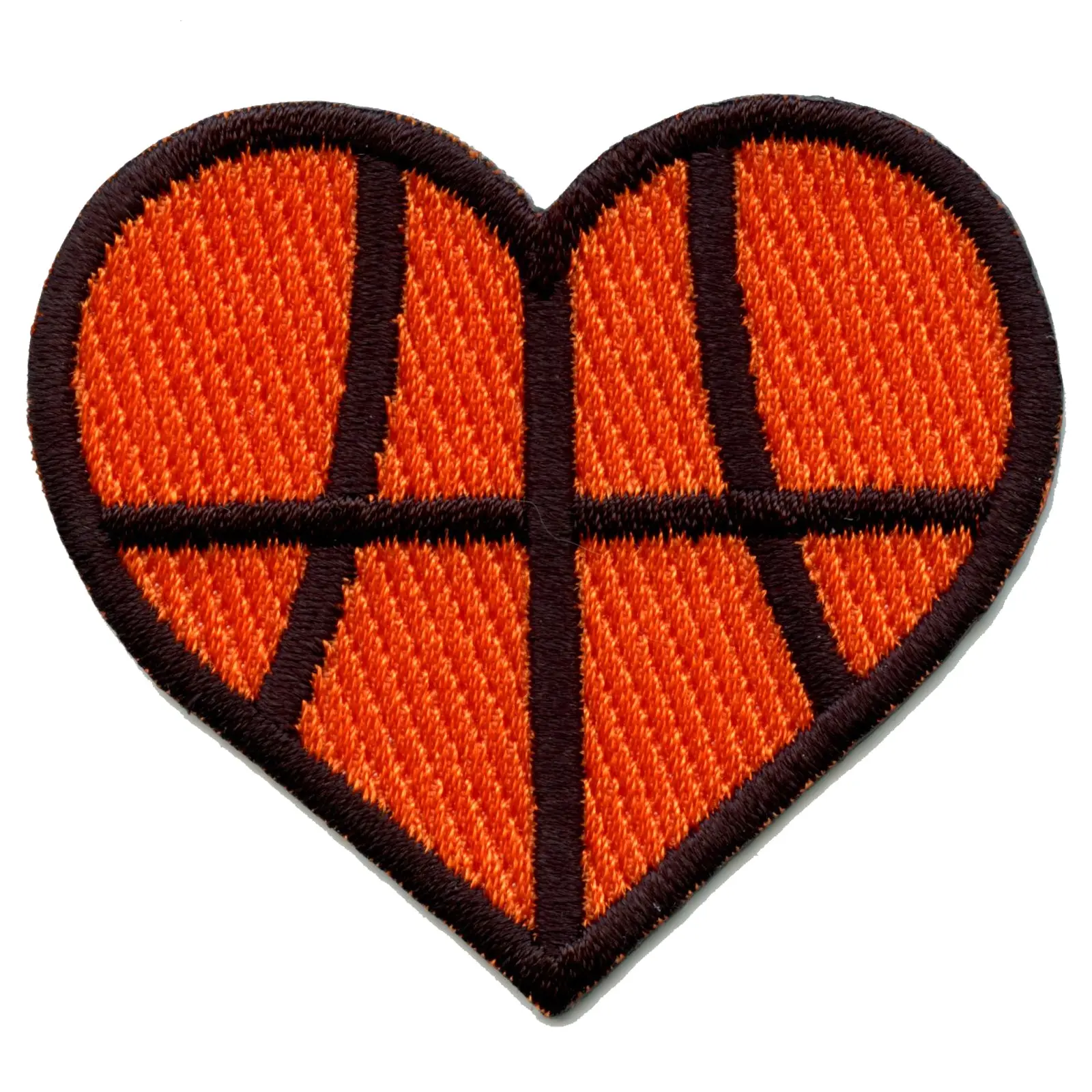 Basketball Heart Embroidered Iron On Patch