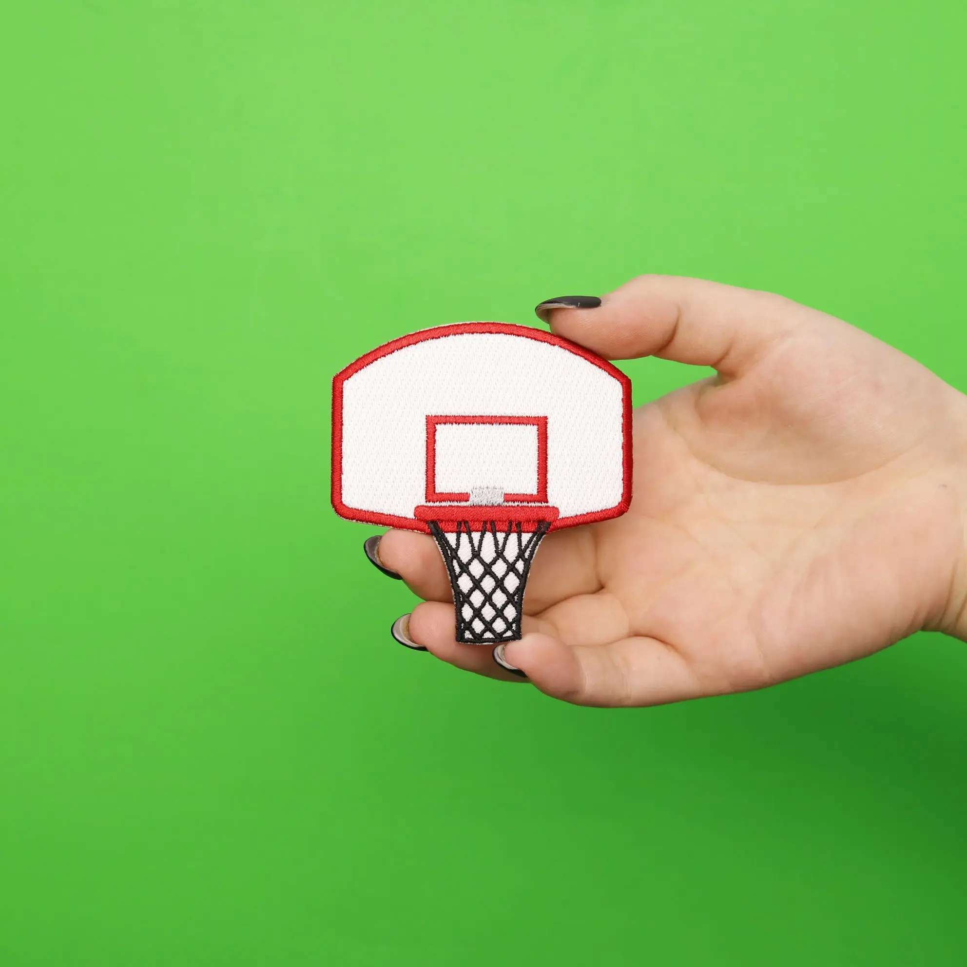 Basketball Hoop Embroidered Iron On Patch - Image 2