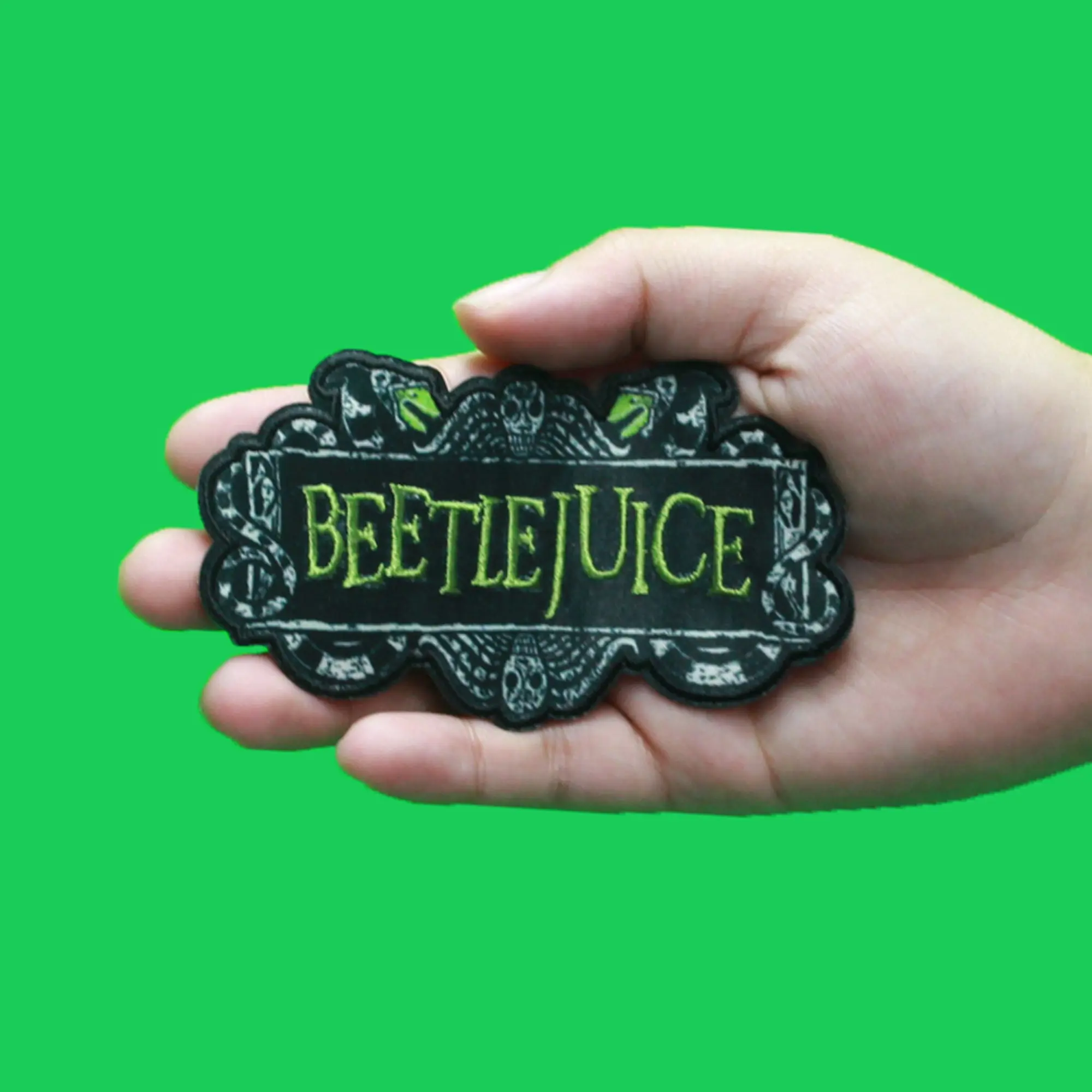 Beetlejuice Marquee Logo Patch Classic Movie Sublimated Iron On - Image 2