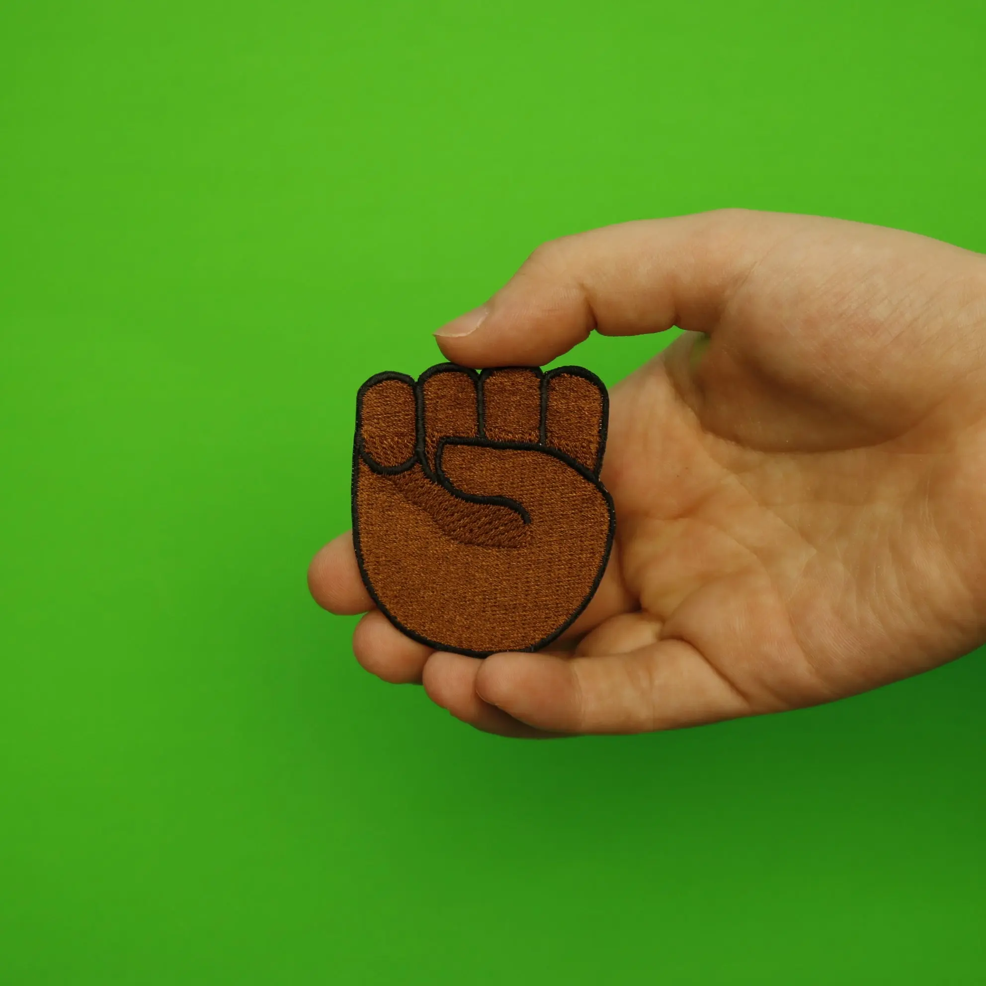 Black Fist Embroidered Iron On Patch - Image 2