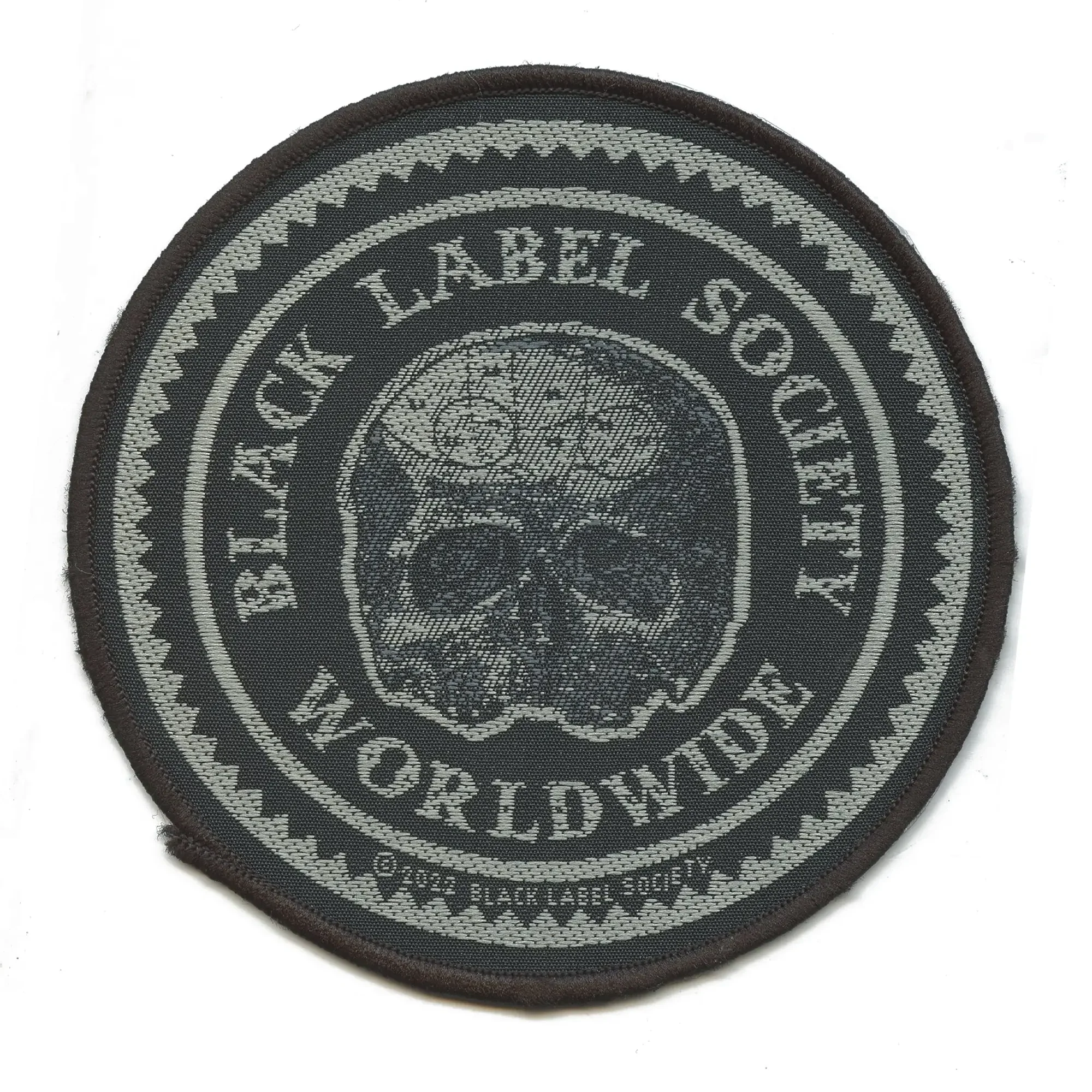 Black Label Society Worldwide Skulls Round Patch Heavy Metal Band Woven Sew On