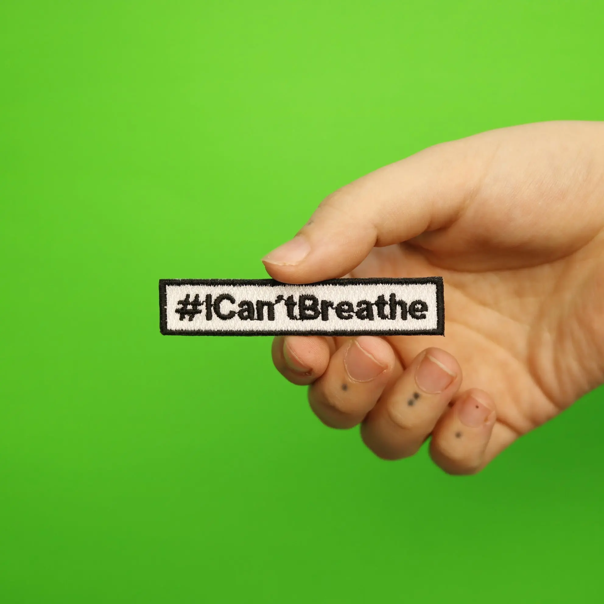 Black Power Fist & #ICan'tBreathe Box Logo Combo Embroidered Iron On Patches - Image 3