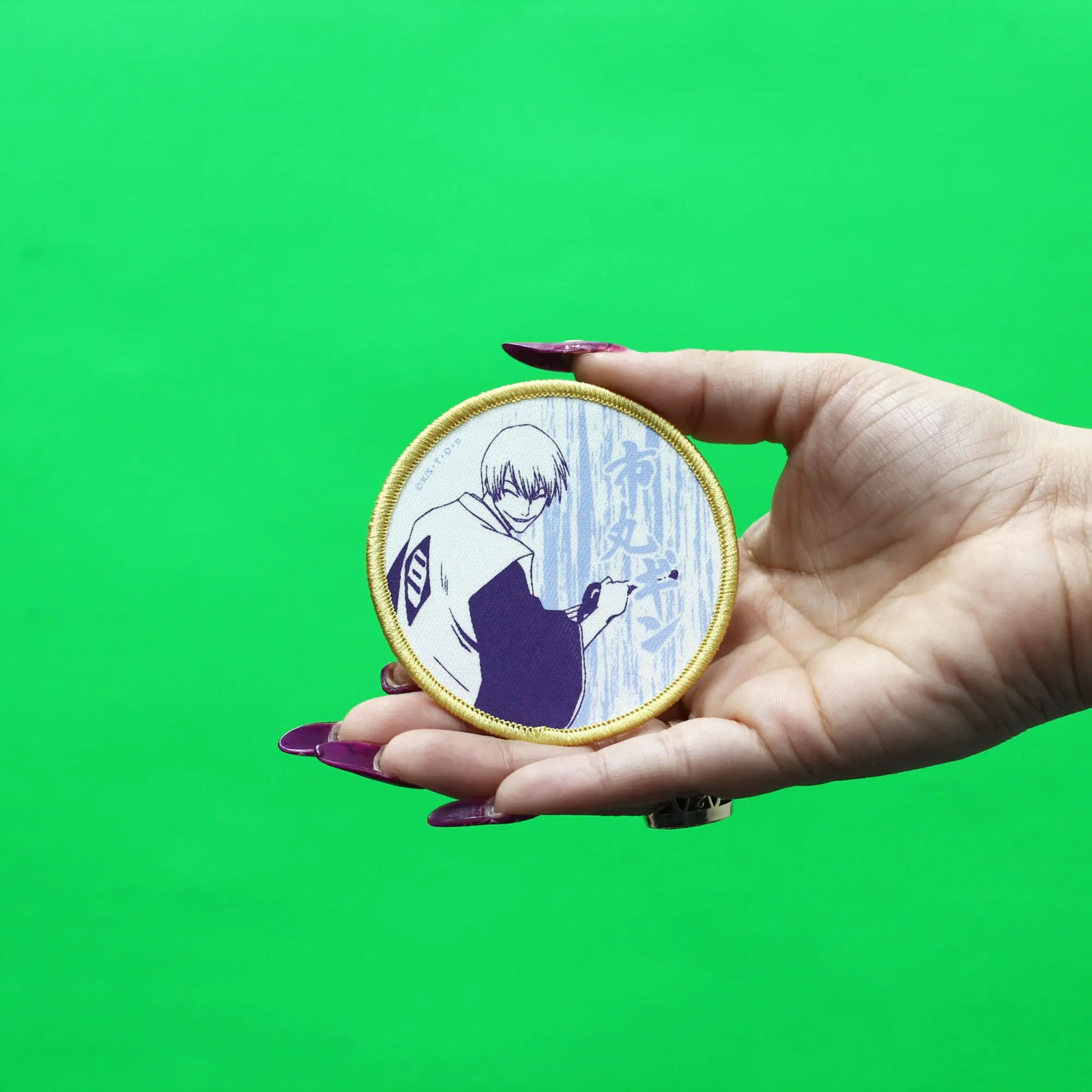 Bleach Gin Ichimaru Patch Round 3rd Captain Embroidered Iron On - Image 2