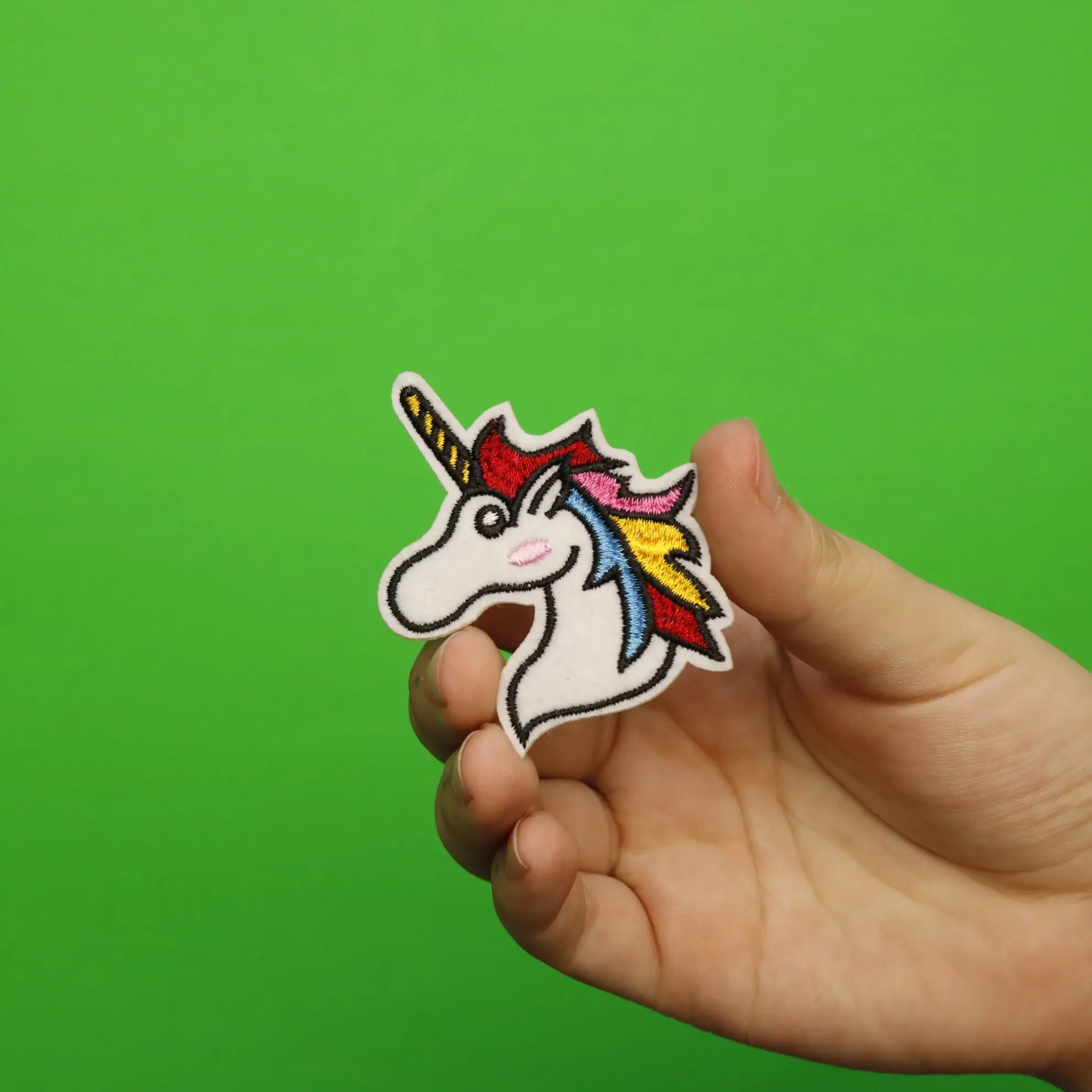 Blushing Unicorn Embroidered Applique Iron On Patch - Image 2