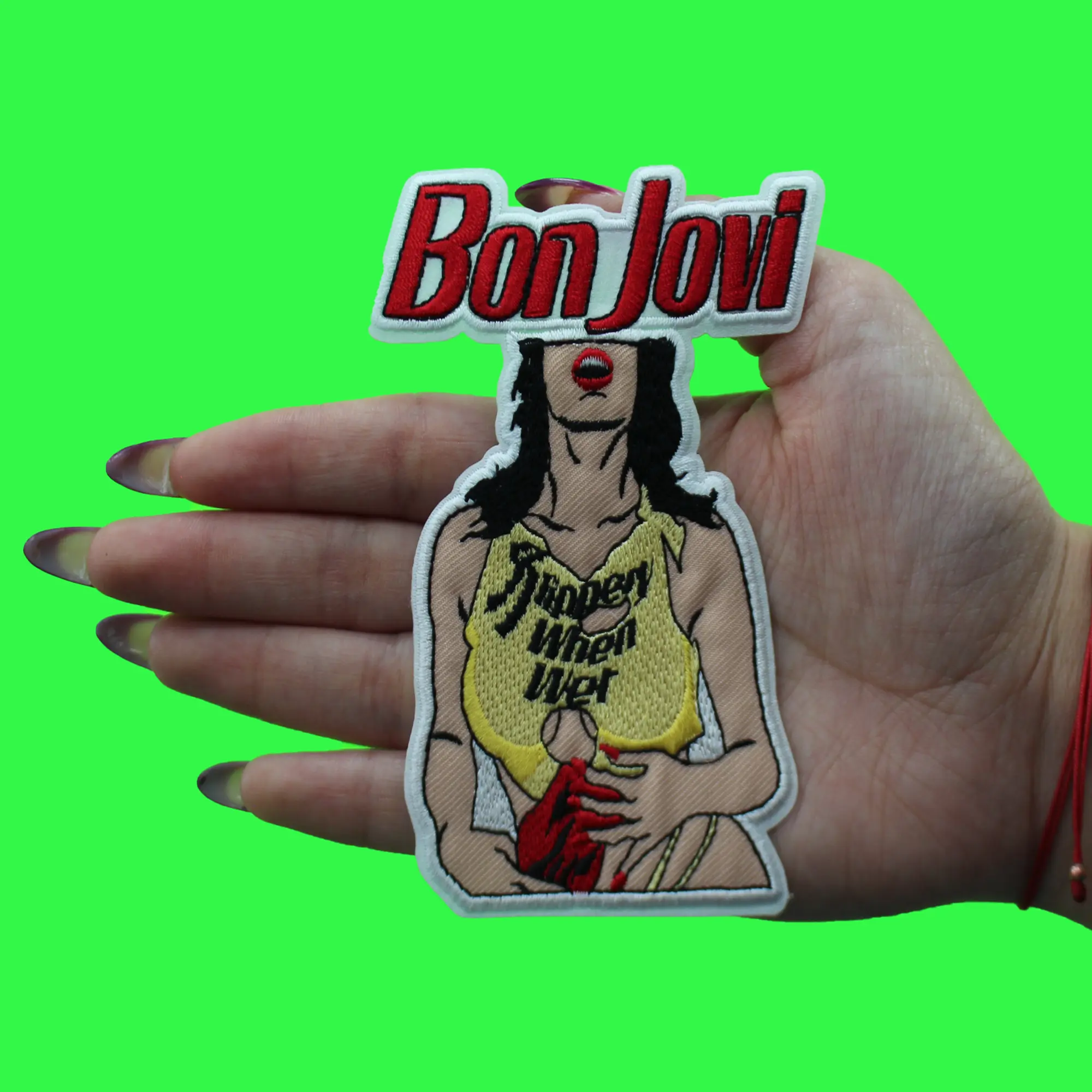 Bon Jovi Girl Patch Slippery When Wet Embroidered Iron On - Image 2