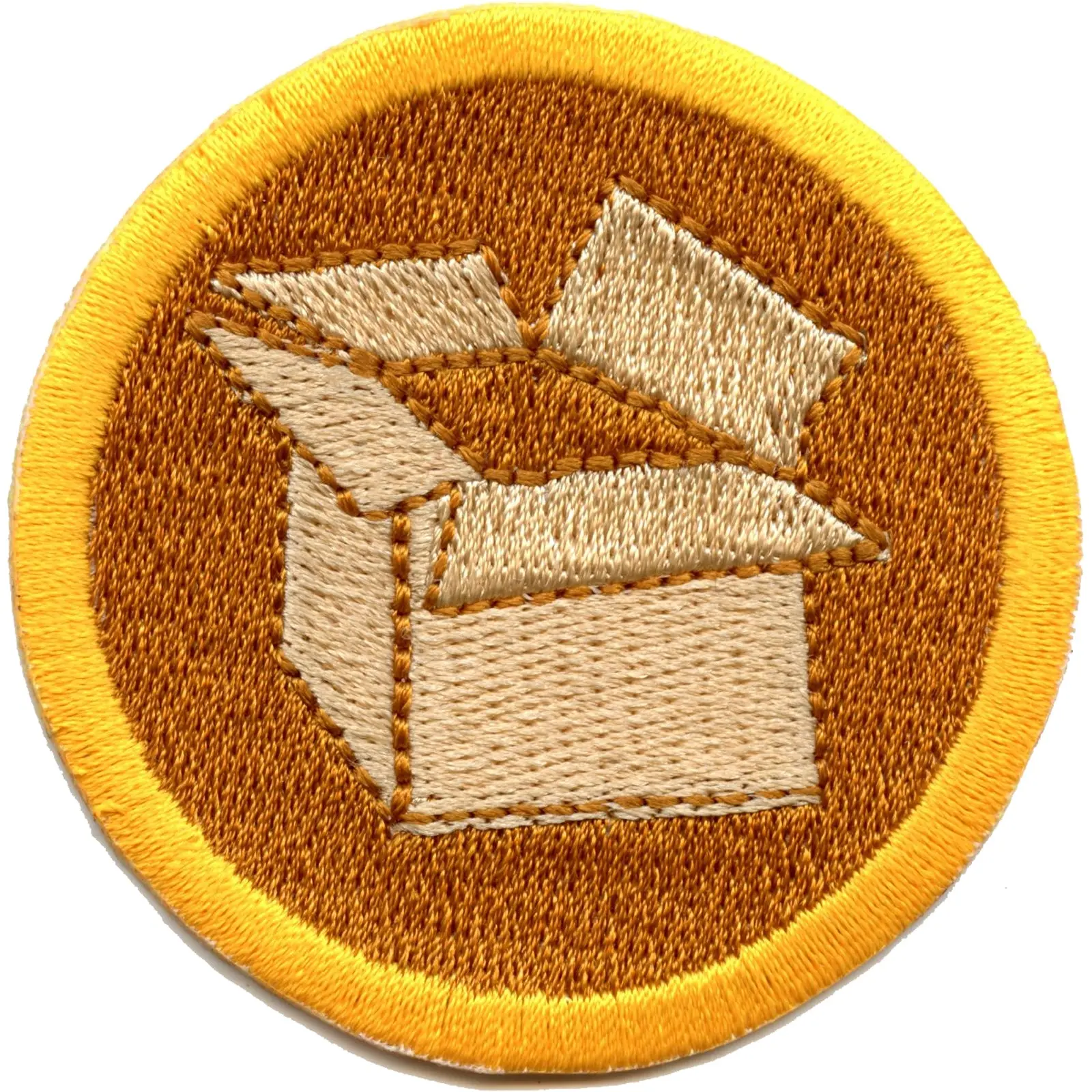 Box Folding Merit Badge Embroidered Iron-on Patch